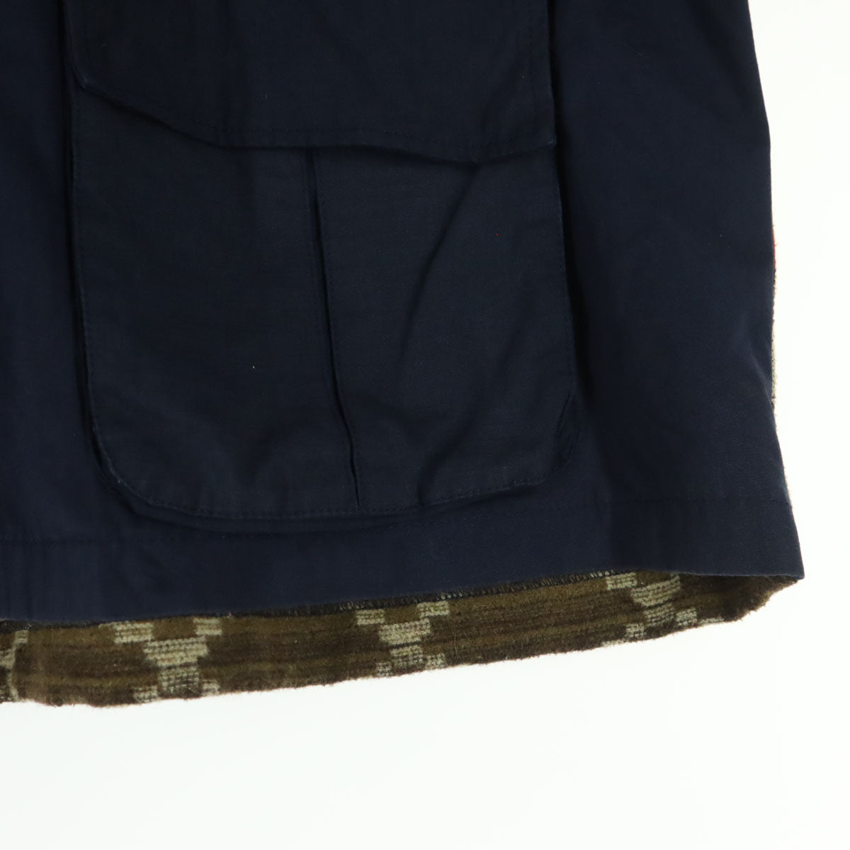 Universal Style Wear ユニバーサルスタイルウェア ネイティブ柄 長袖 ファティーグジャケット M ブルー 背面 切替 柄 メンズ