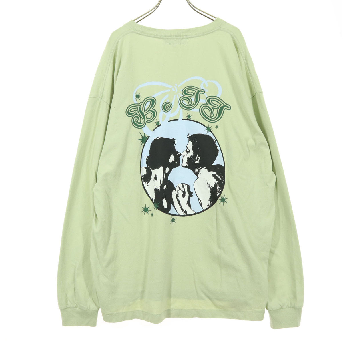 BOTTO ボット バックプリント 長袖 Tシャツ XXL ピスタチオグリーン ロンT メンズ