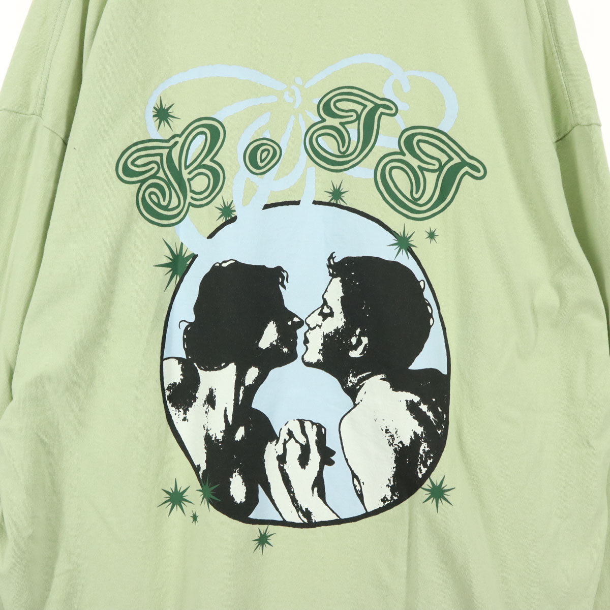 BOTTO ボット バックプリント 長袖 Tシャツ XXL ピスタチオグリーン ロンT メンズ
