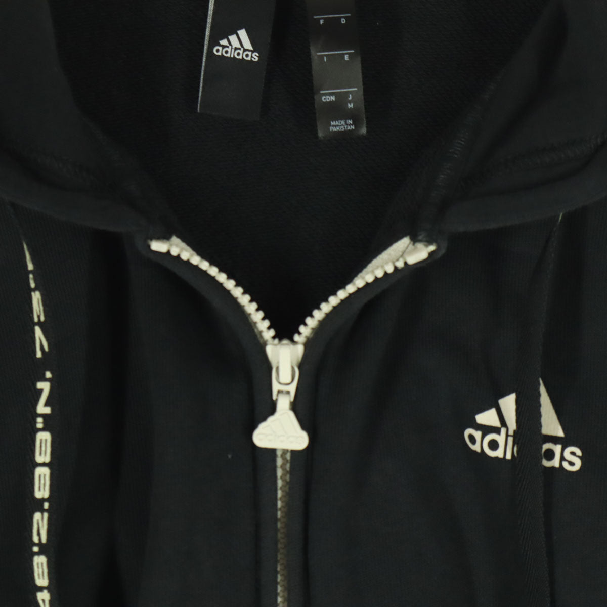 adidas アディダス ワンポイントロゴ 長袖 ジップパーカー M ブラック レディース
