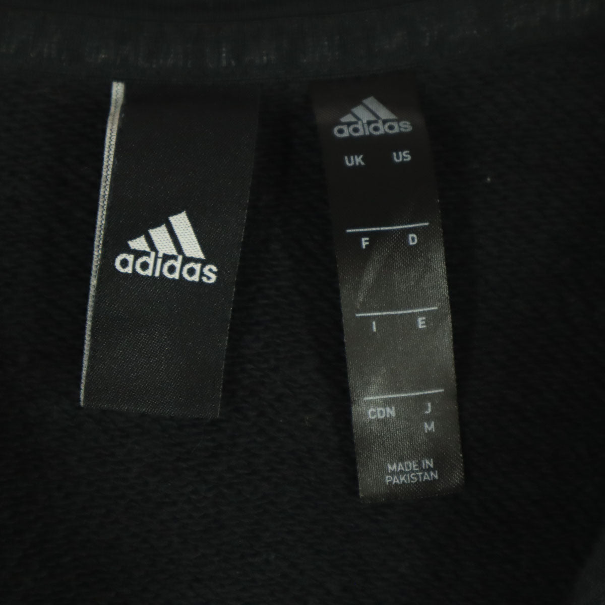 adidas アディダス ワンポイントロゴ 長袖 ジップパーカー M ブラック レディース