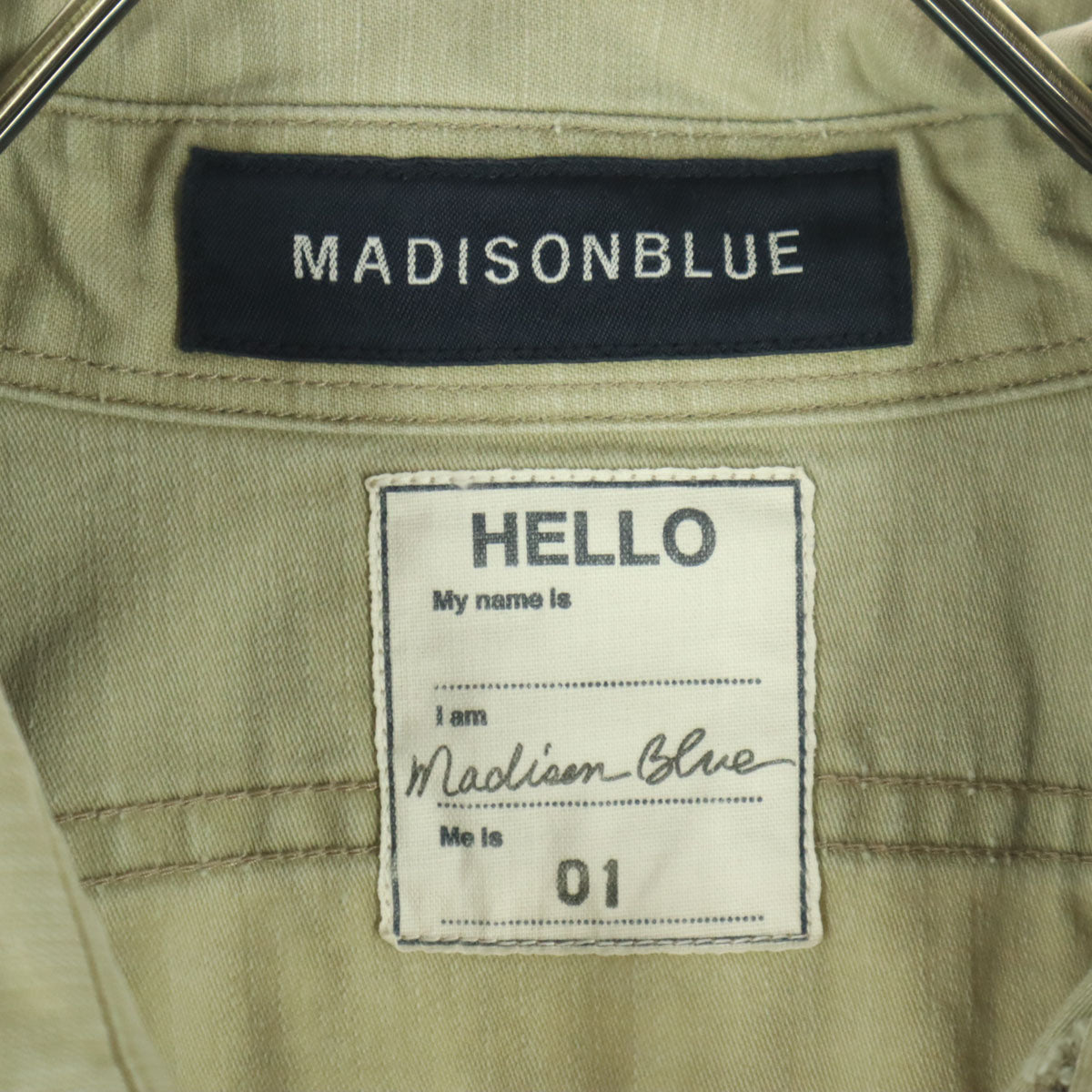 MADISON BLUE マディソンブルー 日本製 長袖 コットンシャツ 1 ベージュ系 メンズ