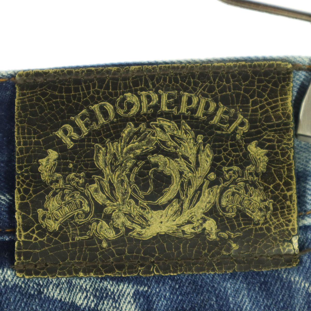 RED PEPPER レッドペッパー コットン タイダイ柄 ダメージ加工 ストレートデニムパンツ w30 ブルー系 メンズ