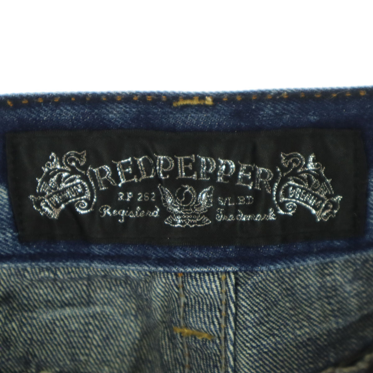 RED PEPPER レッドペッパー コットン タイダイ柄 ダメージ加工 ストレートデニムパンツ w30 ブルー系 メンズ