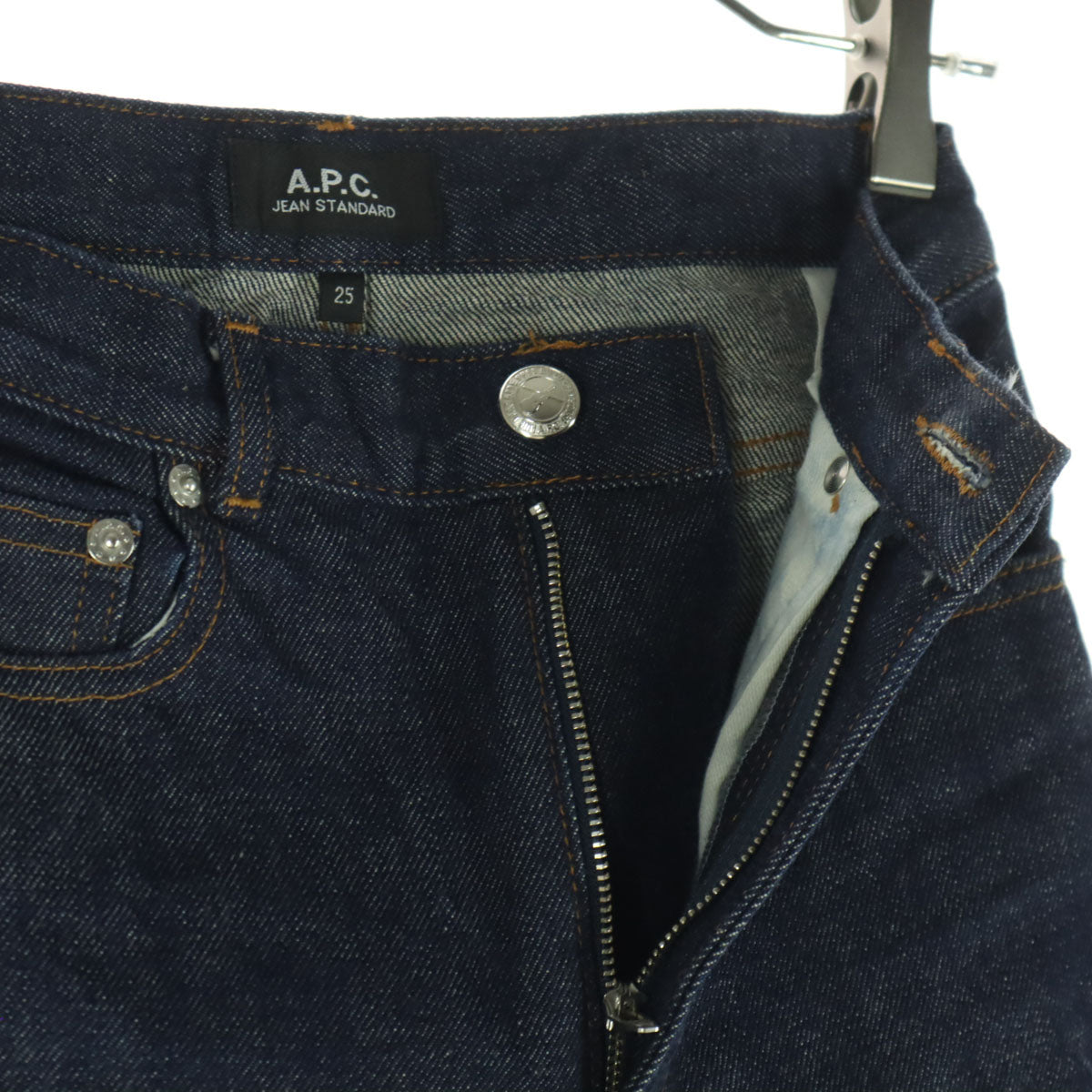 美品 apc jean standard アーペーセージーンスタンダード ストレートデニムパンツ 25 インディゴ系 レディース