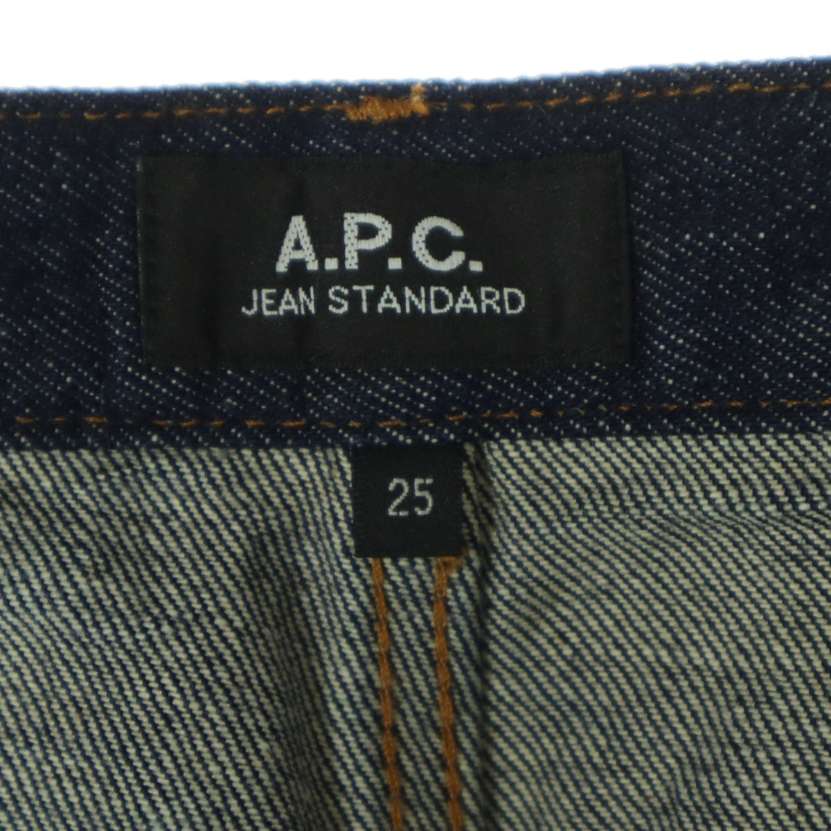 美品 apc jean standard アーペーセージーンスタンダード ストレートデニムパンツ 25 インディゴ系 レディース