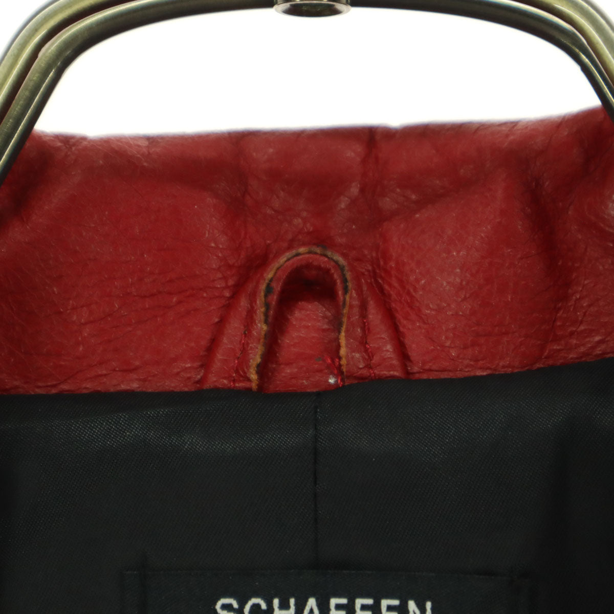 SCHAFFEN シャッフェン 長袖 レザー ダブルライダースジャケット 2 レッド ベルト付き ラクダ革 メンズ