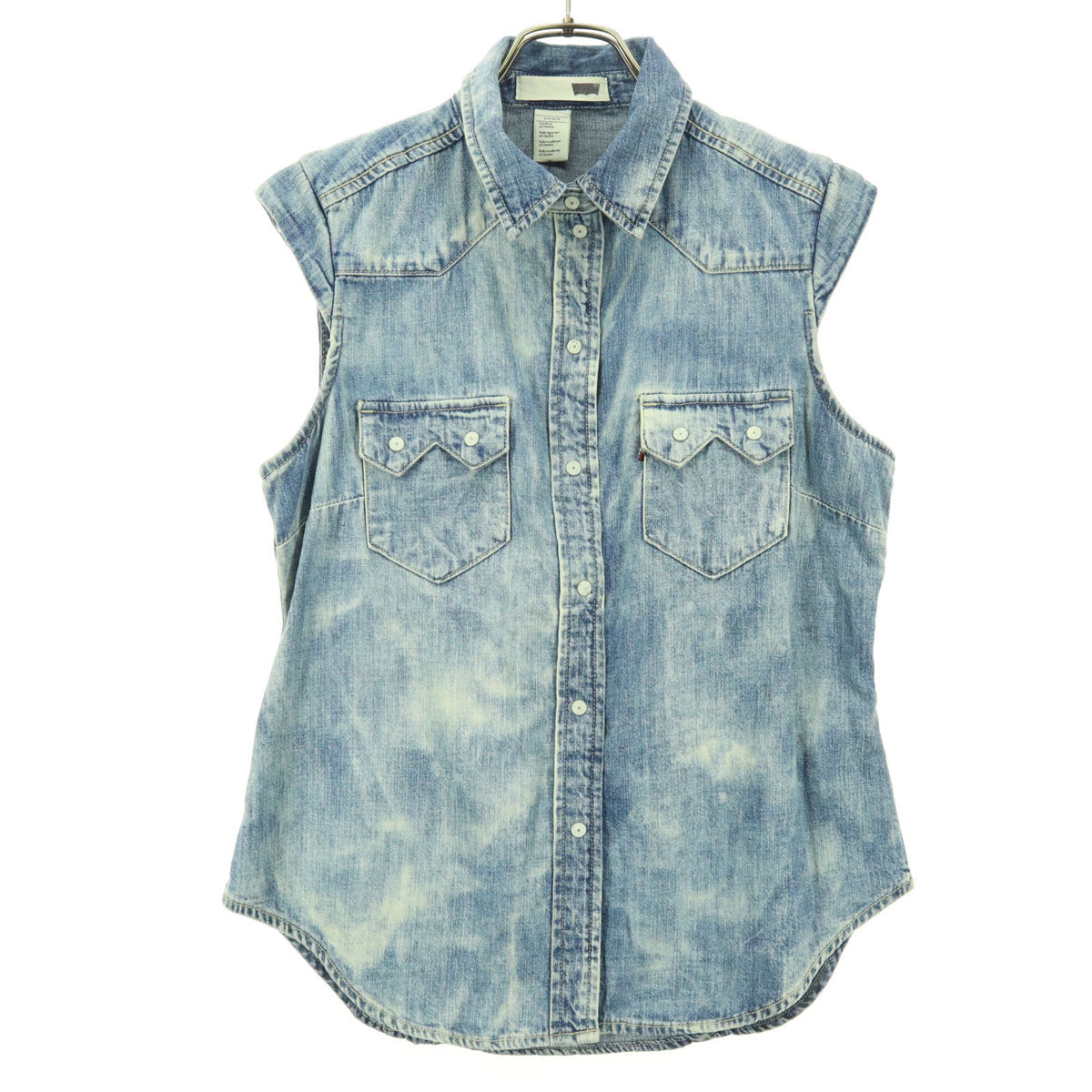 未使用 Levi's リーバイス フレンチスリーブ デニムシャツ S ブルー レディース