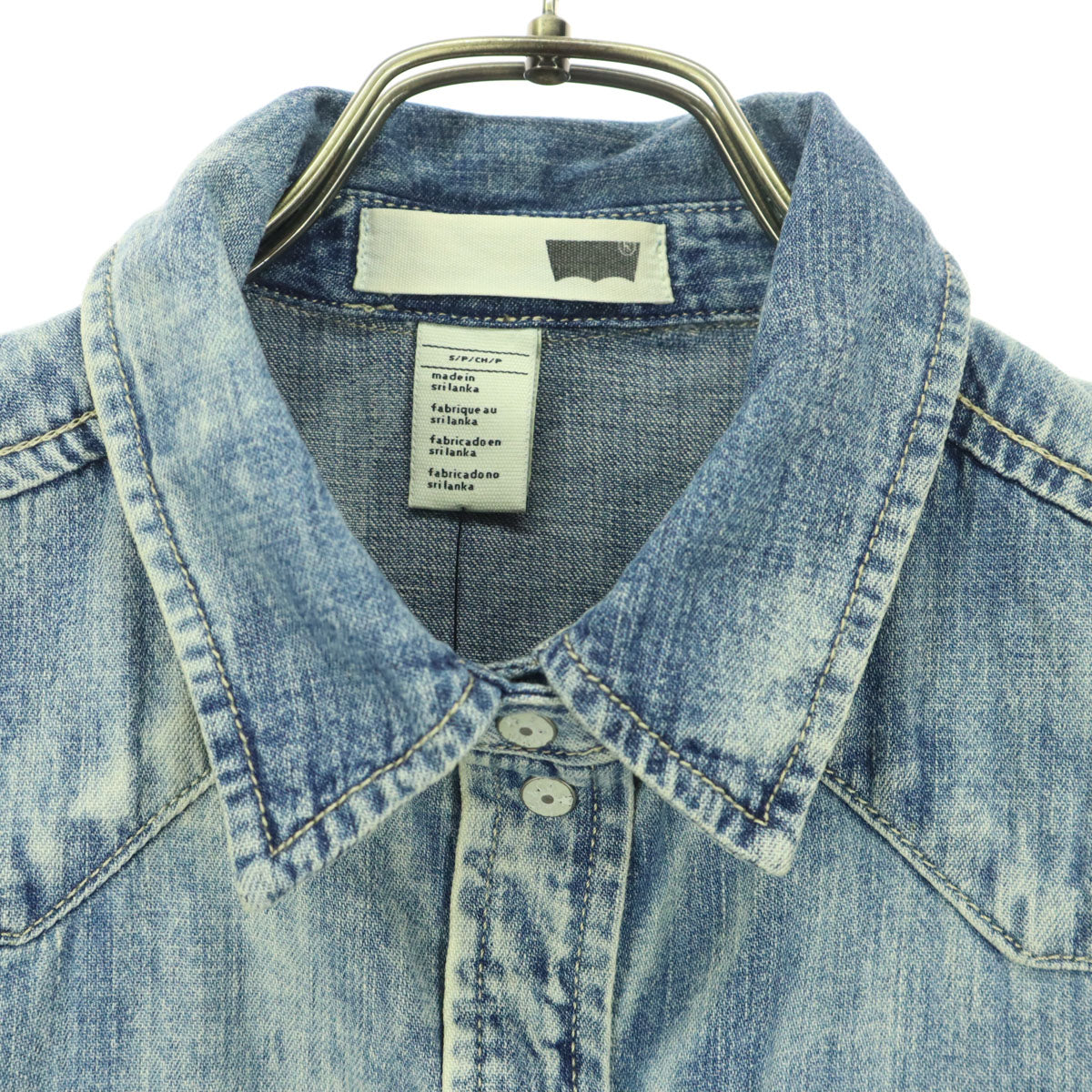 未使用 Levi's リーバイス フレンチスリーブ デニムシャツ S ブルー レディース