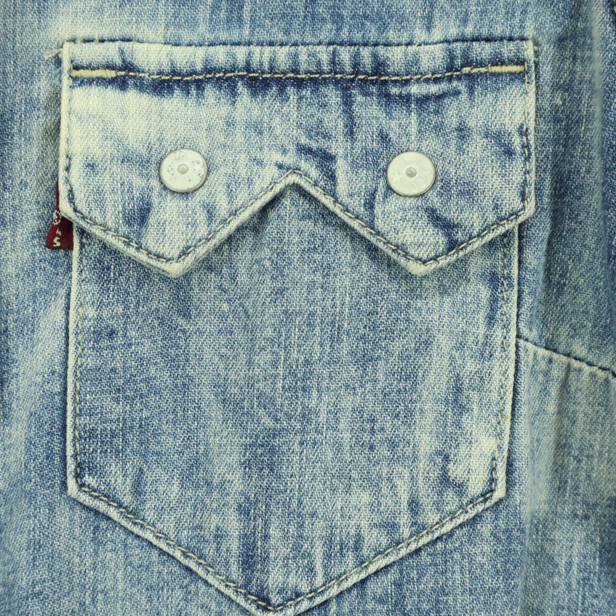 未使用 Levi's リーバイス フレンチスリーブ デニムシャツ S ブルー レディース