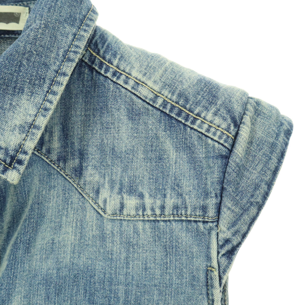 未使用 Levi's リーバイス フレンチスリーブ デニムシャツ S ブルー レディース