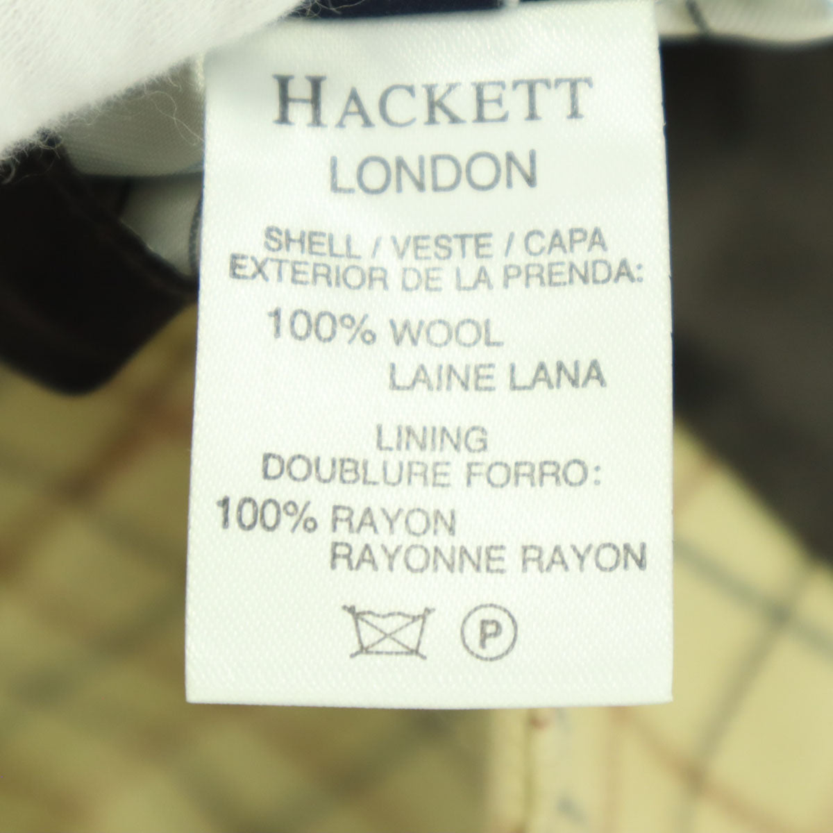 HACKETT LONDON ハケットロンドン イタリア製 チェック柄 ジレベスト 44R54R イエロー系 ブラウン メンズ