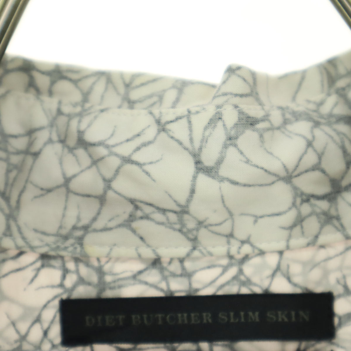DIET BUTCHER SLIM SKIN ダイエットブッチャースリムスキン 日本製 コットン 総柄 長袖 シャツ ライトグレー系 メンズ