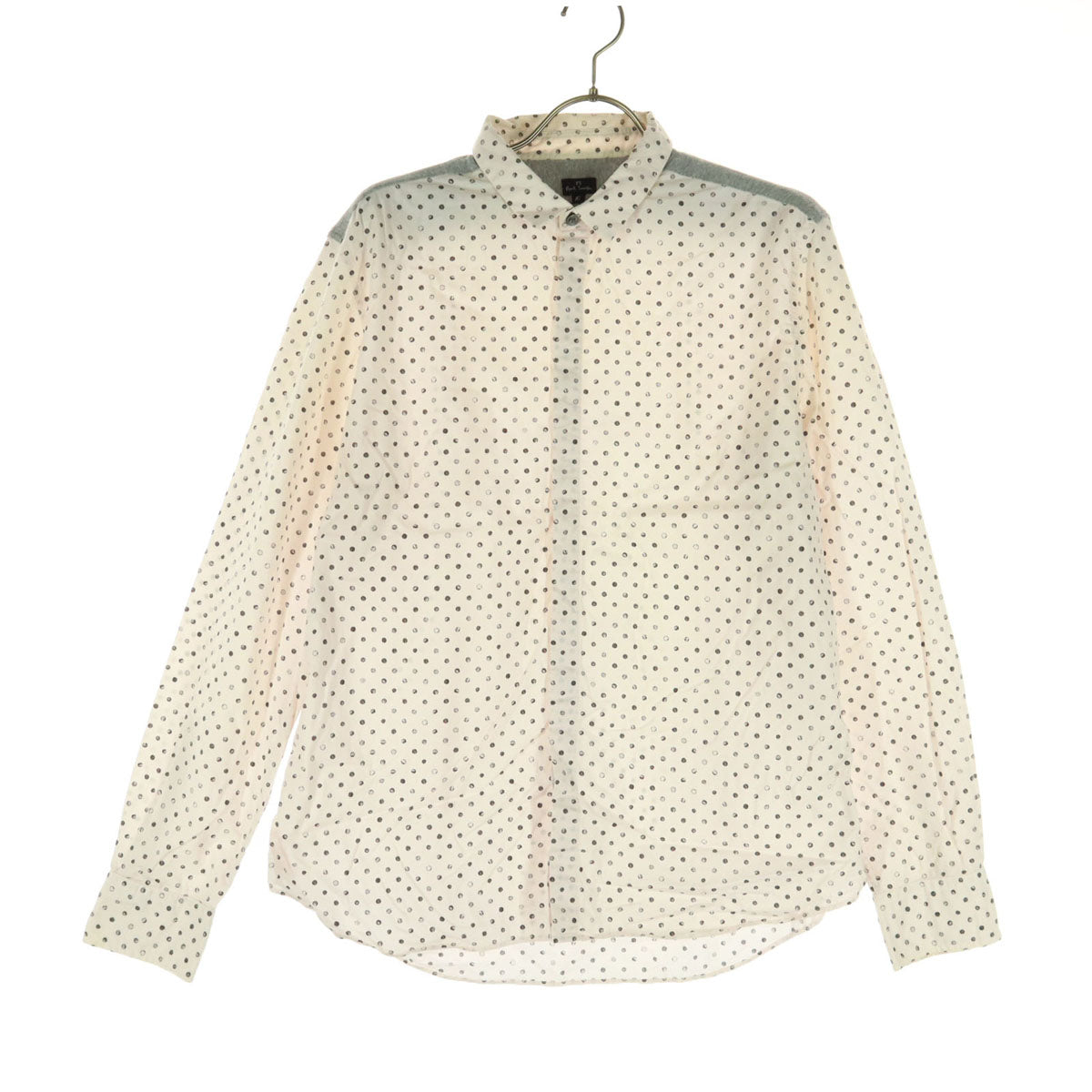 Paul Smith ポールスミス 日本製 ドット柄 長袖 コットンシャツ XL ピンク系 メンズ