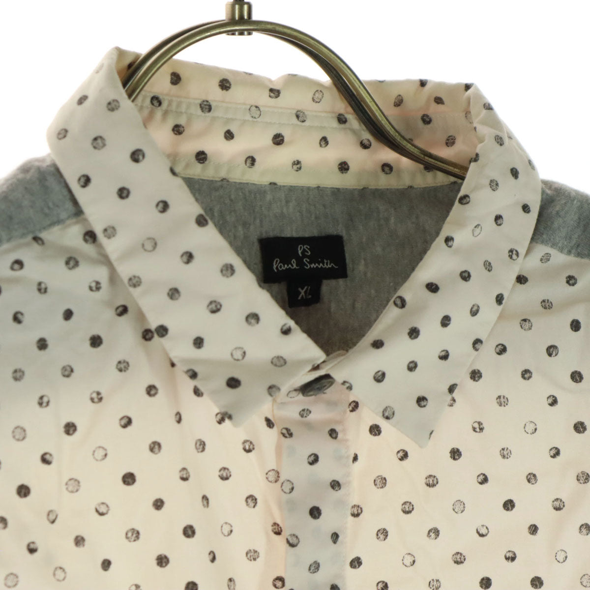 Paul Smith ポールスミス 日本製 ドット柄 長袖 コットンシャツ XL ピンク系 メンズ