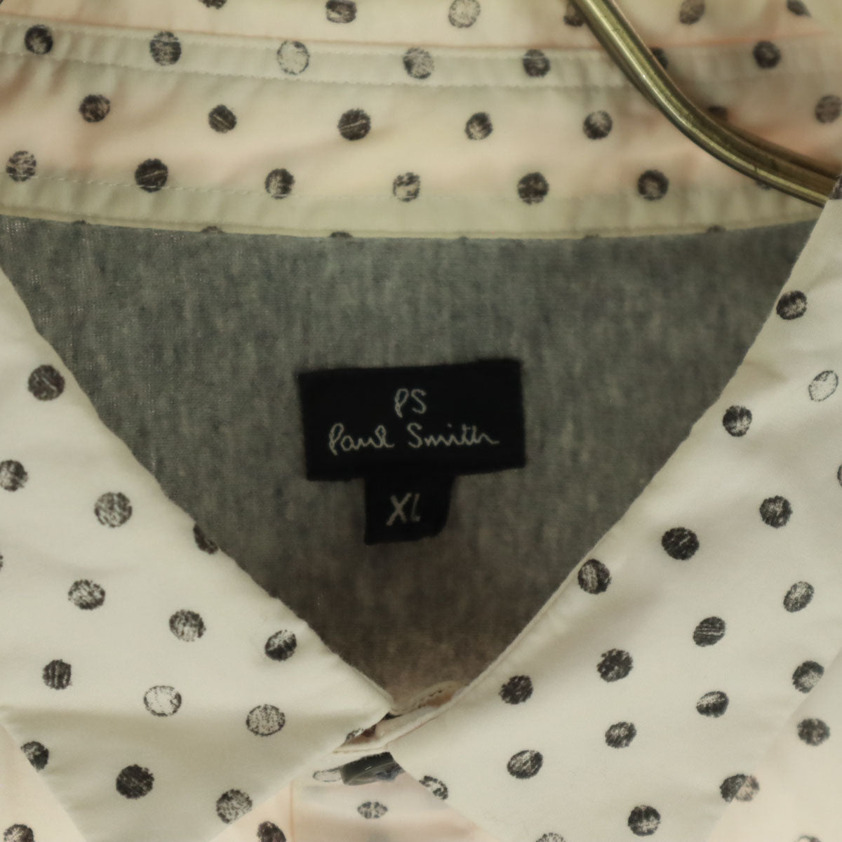 Paul Smith ポールスミス 日本製 ドット柄 長袖 コットンシャツ XL ピンク系 メンズ
