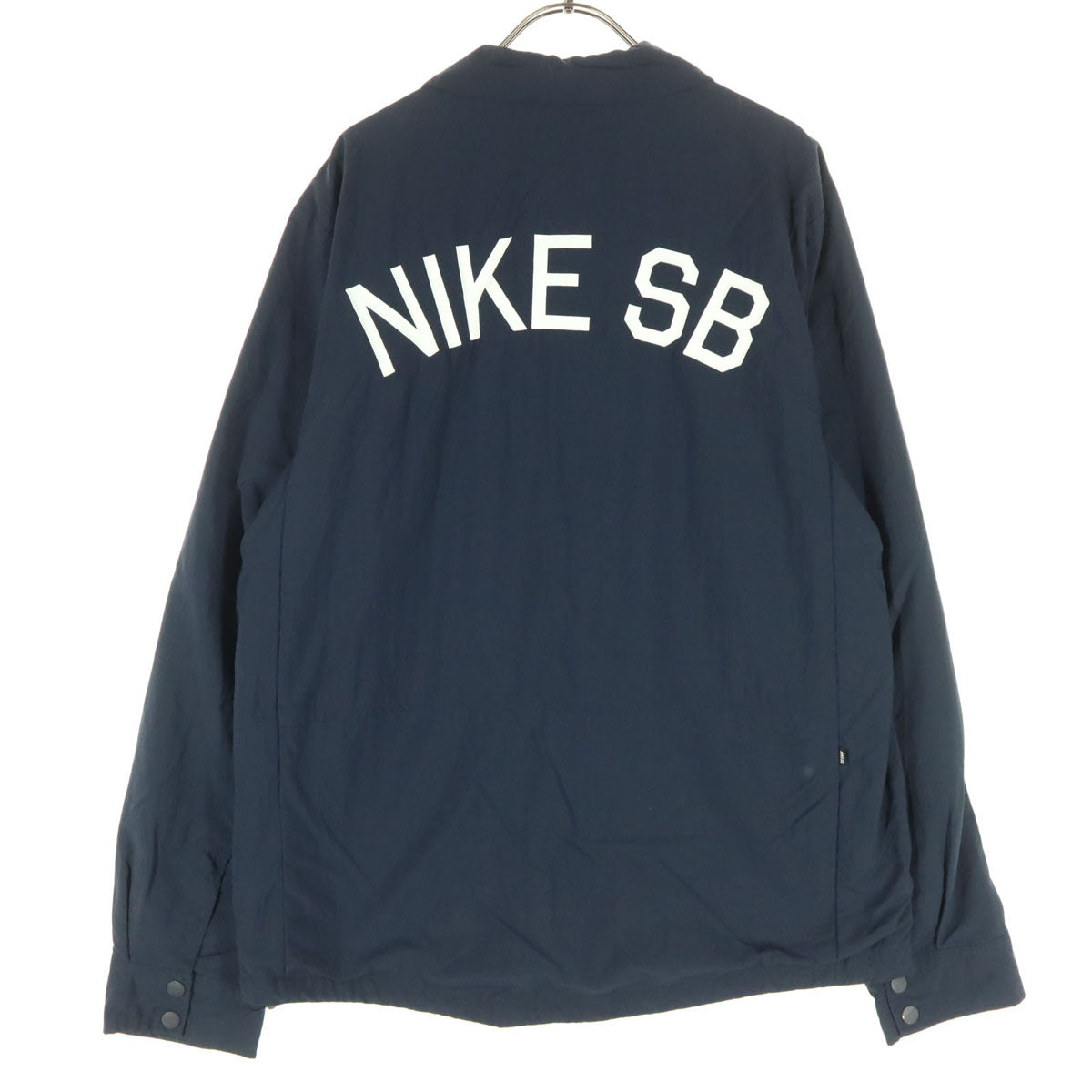 美品 NIKE SB ナイキエスビー スウッシュ 長袖 ナイロン コーチジャケット L ネイビー系 メンズ