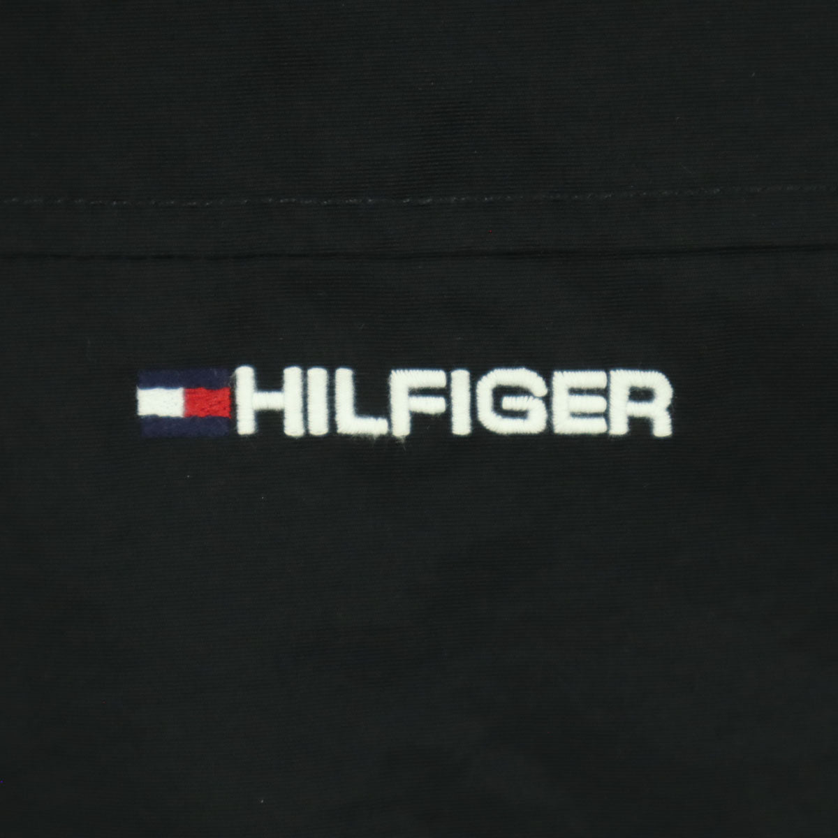 美品 TOMMY HILFIGER トミーヒルフィガー 長袖 フード付 ナイロンジャケット M ブラック メンズ