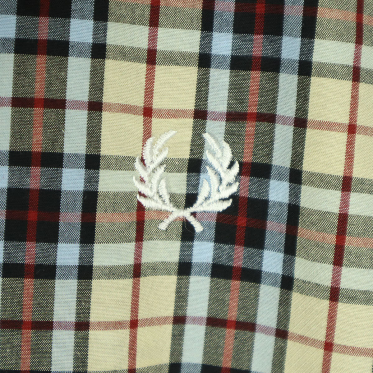FRED PERRY フレッドペリー チェック柄 長袖 ジップパーカー M ベージュ メンズ