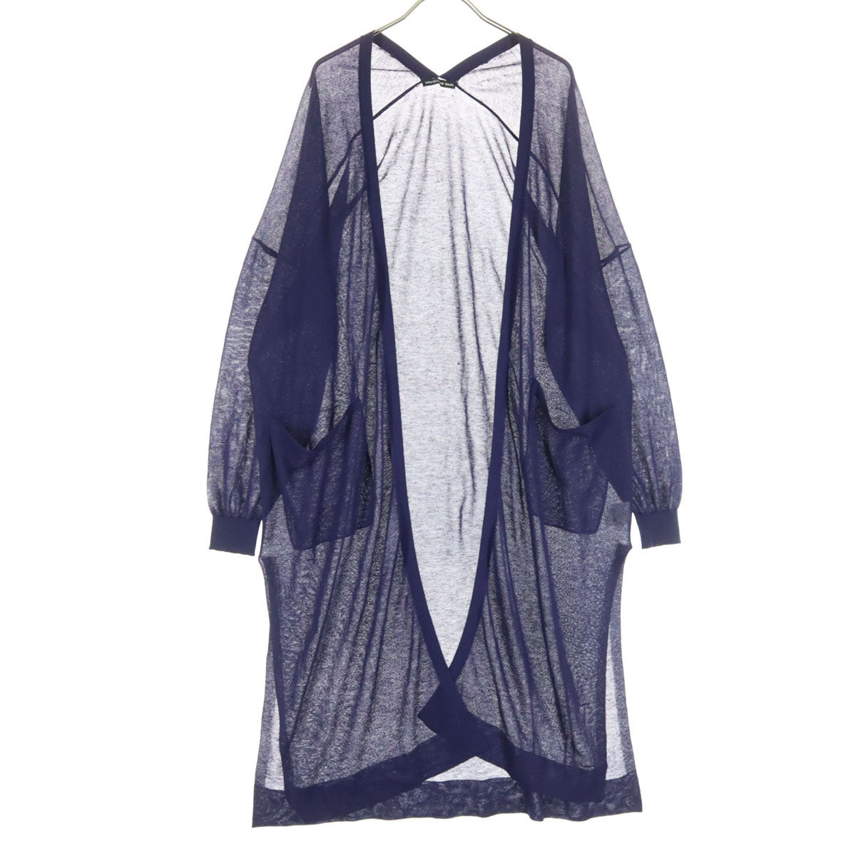 美品 VIVIENNE TAM ヴィヴィアンタム 長袖 シースルー ロング カーディガン 38 ネイビー レディース