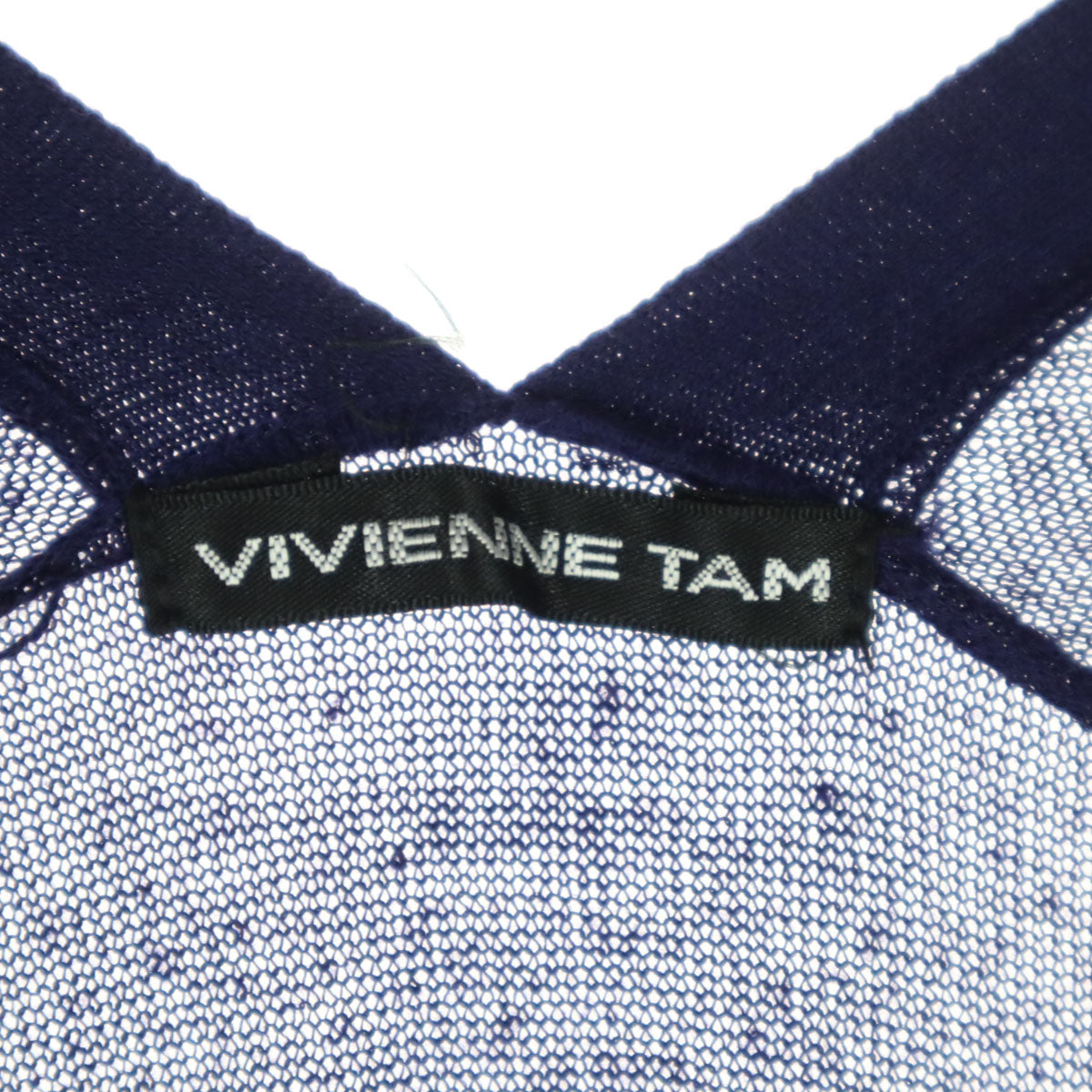 美品 VIVIENNE TAM ヴィヴィアンタム 長袖 シースルー ロング カーディガン 38 ネイビー レディース