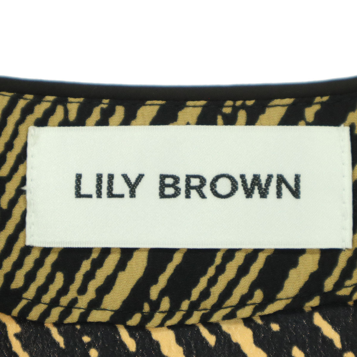 美品 Lily Brown リリーブラウン 虎柄 長袖 ロングワンピース 1 ベージュ LWFO231017 レディース