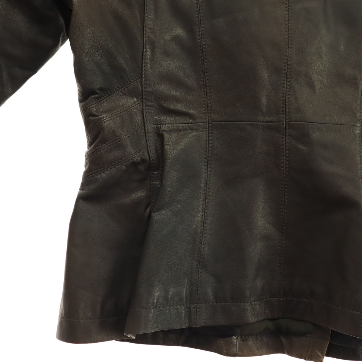 RITSUKO SHIRAHAMA リツコシラハマ 長袖 レザージャケット 3 ブラウン レディース