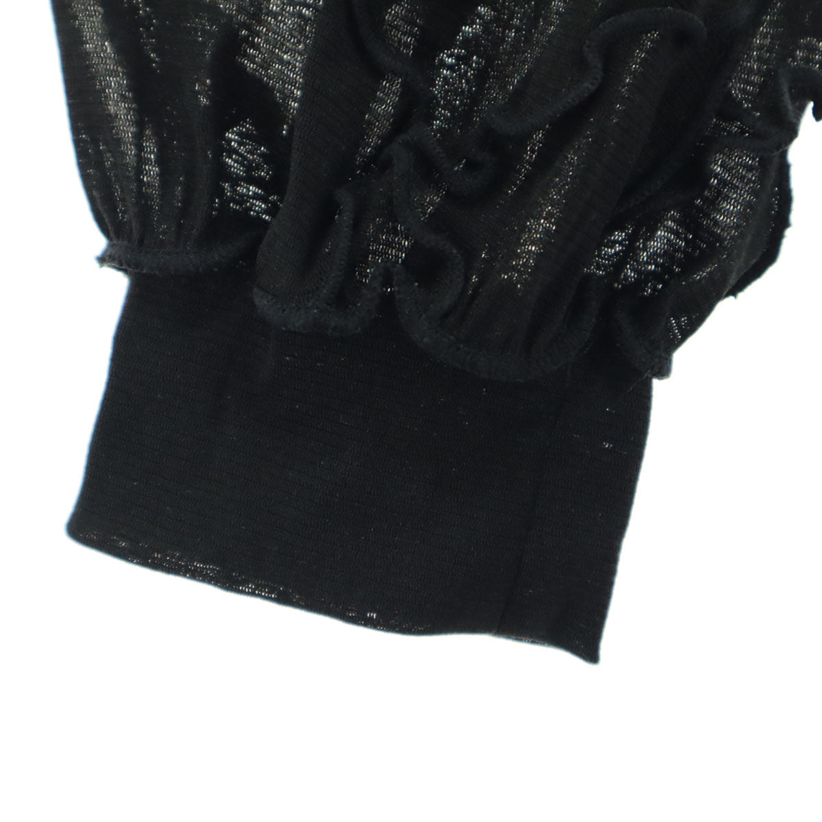 美品 VIVIENNE TAM ヴィヴィアンタム 長袖 シースルー 膝丈ワンピース 40 ブラック レディース