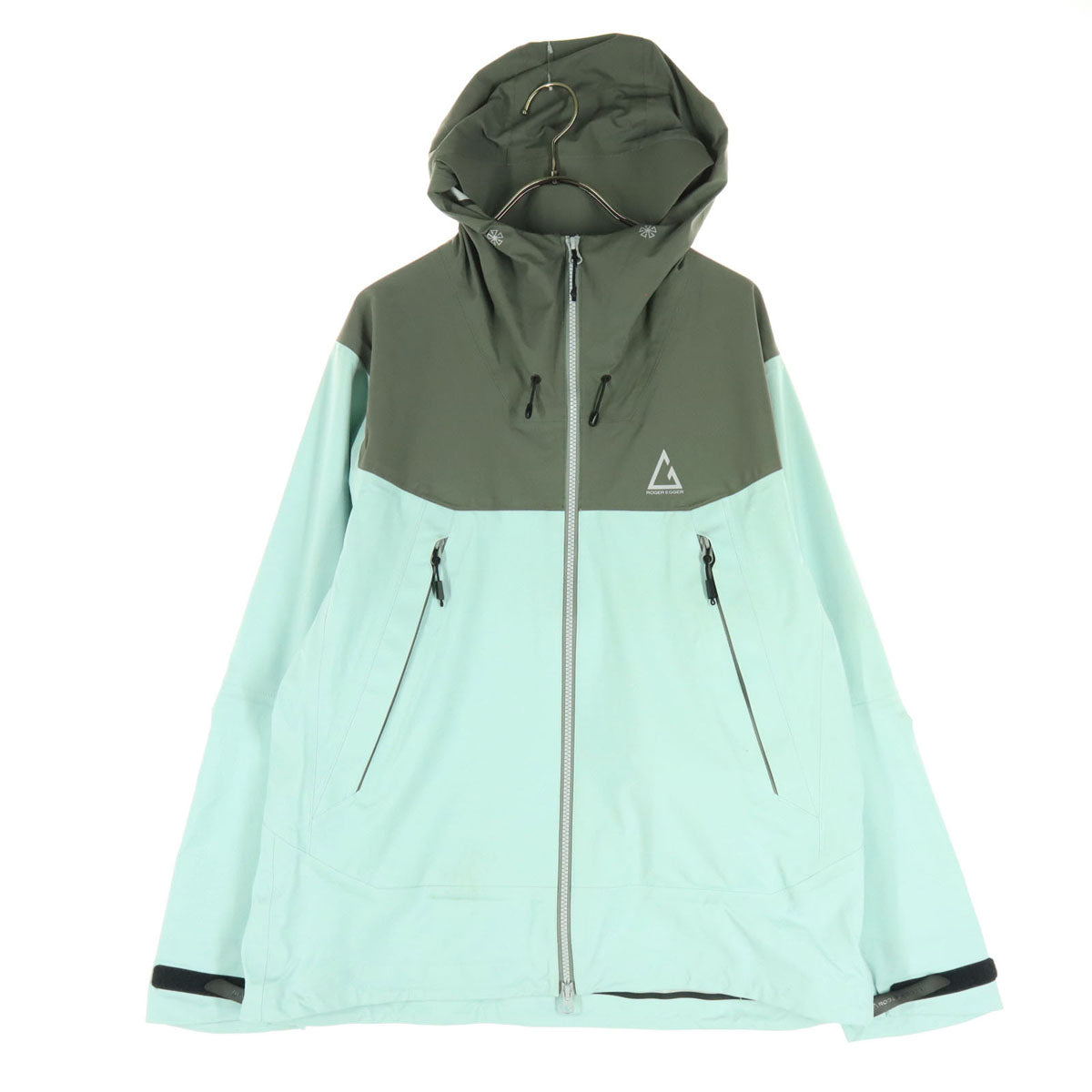 ROGER EGGER ロジャーエーガー バイカラー 長袖 ナイロンジャケット XL ブルー系 収納袋付き グレー メンズ