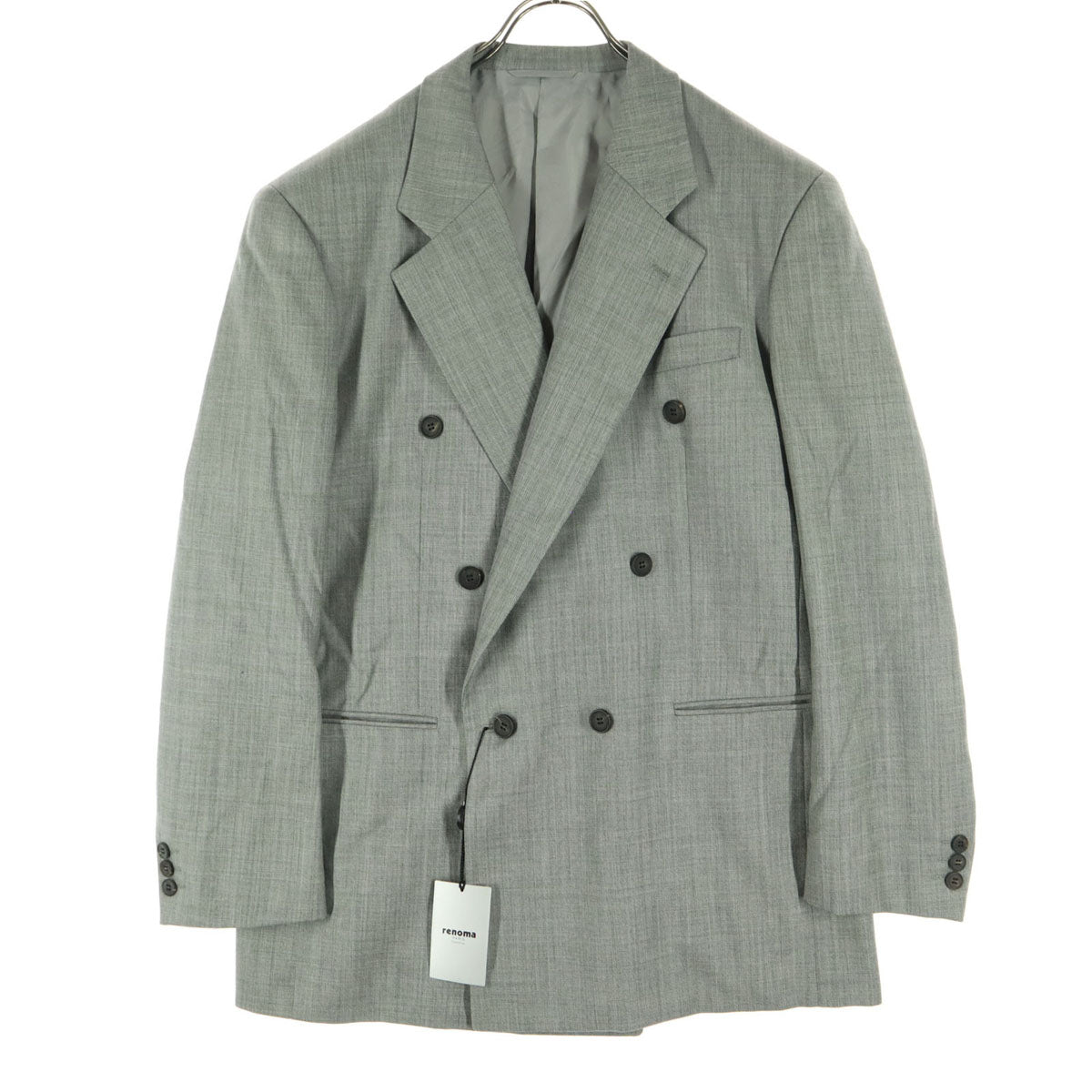 未使用 renoma レノマ 日本製 長袖 テーラードジャケット 50 グレー系 メンズ