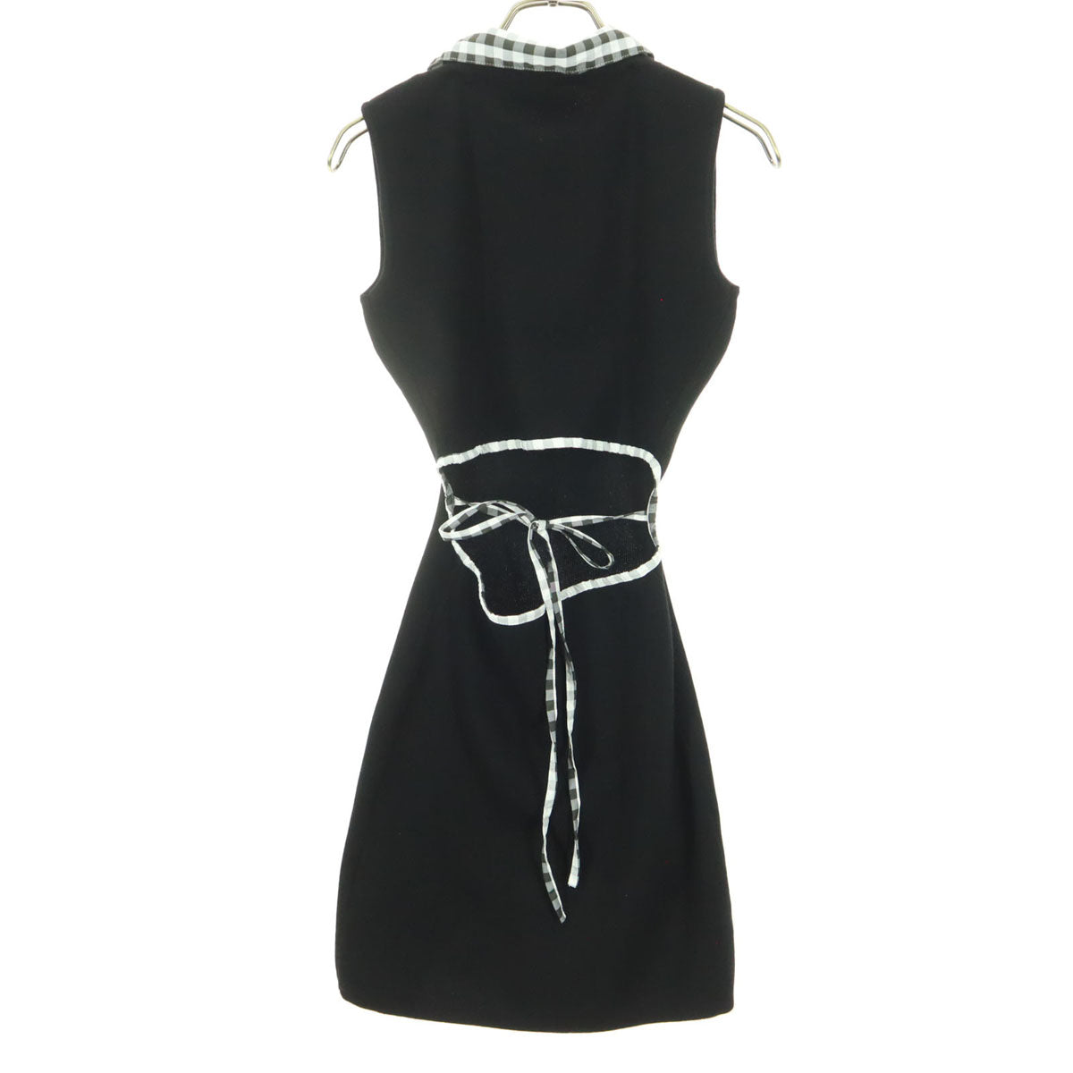 未使用 Darich ダーリッチ ノースリーブ ニット ミニワンピース F ブラック 襟 取り外し可 レディース