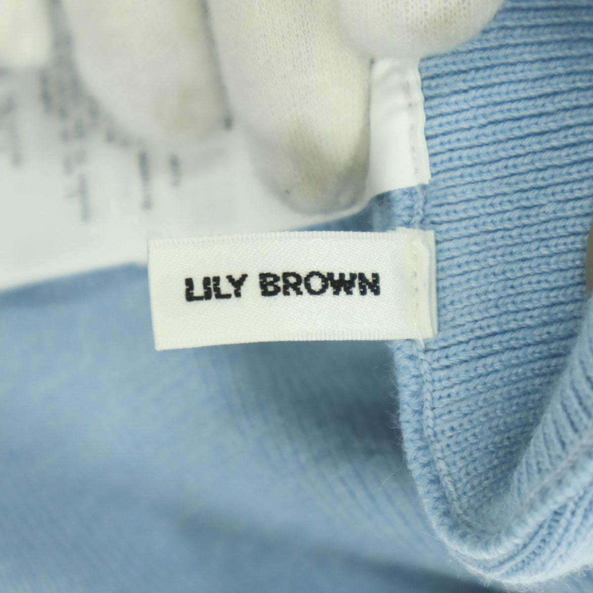 美品 Lily Brown リリーブラウン ミニ丈 ニット フレアスカート F ライトブルー LWNO251023 レディース