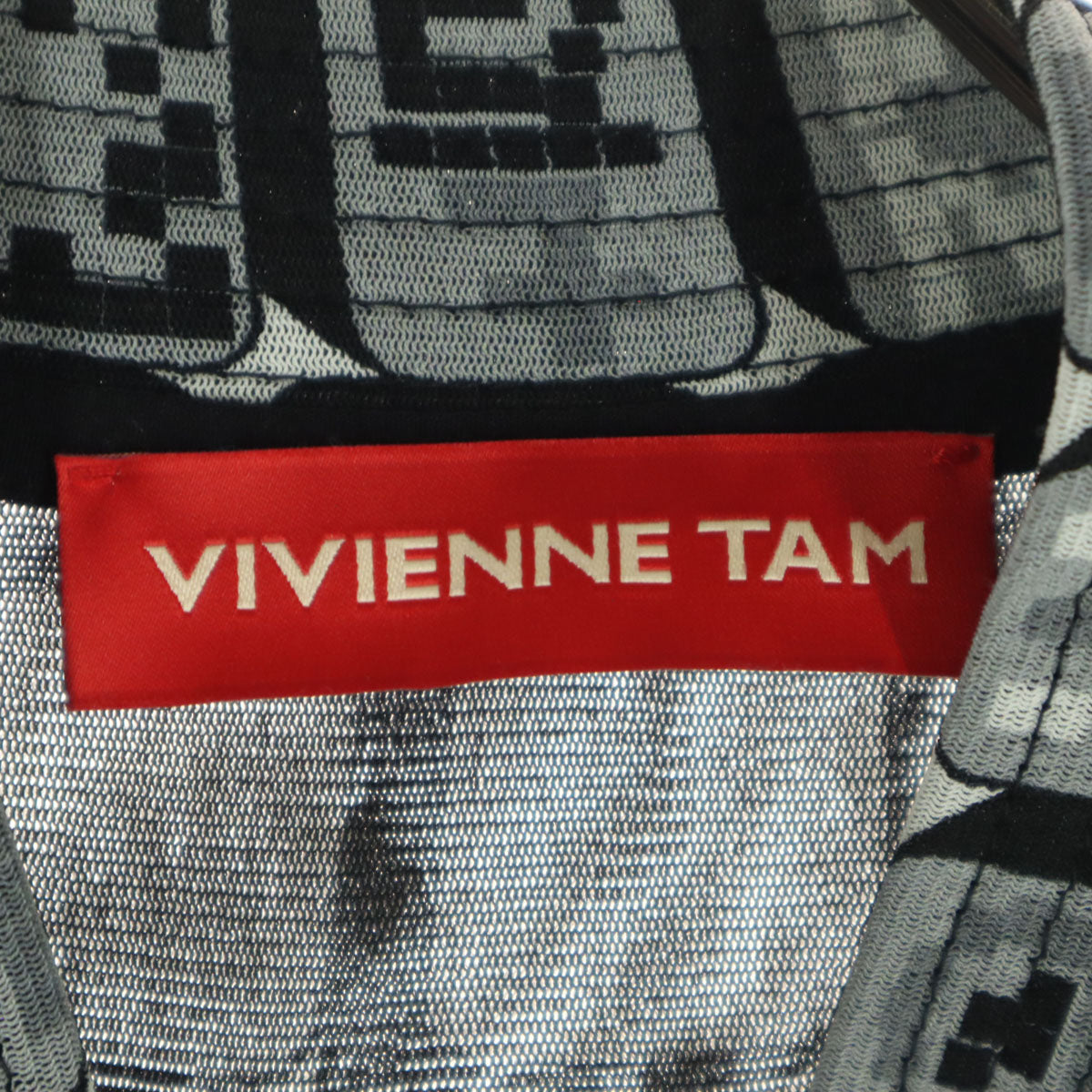 美品 VIVIENNE TAM ヴィヴィアンタム 総柄 長袖 ナイロンジャケット 40 グレー レディース