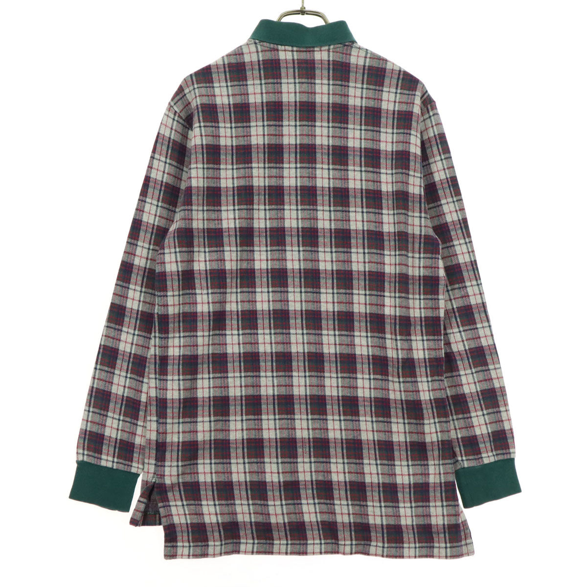 Polo by Ralph Lauren ポロバイラルフローレン チェック柄 ワンポイントロゴ 長袖 ポロシャツ M ベージュ系 メンズ