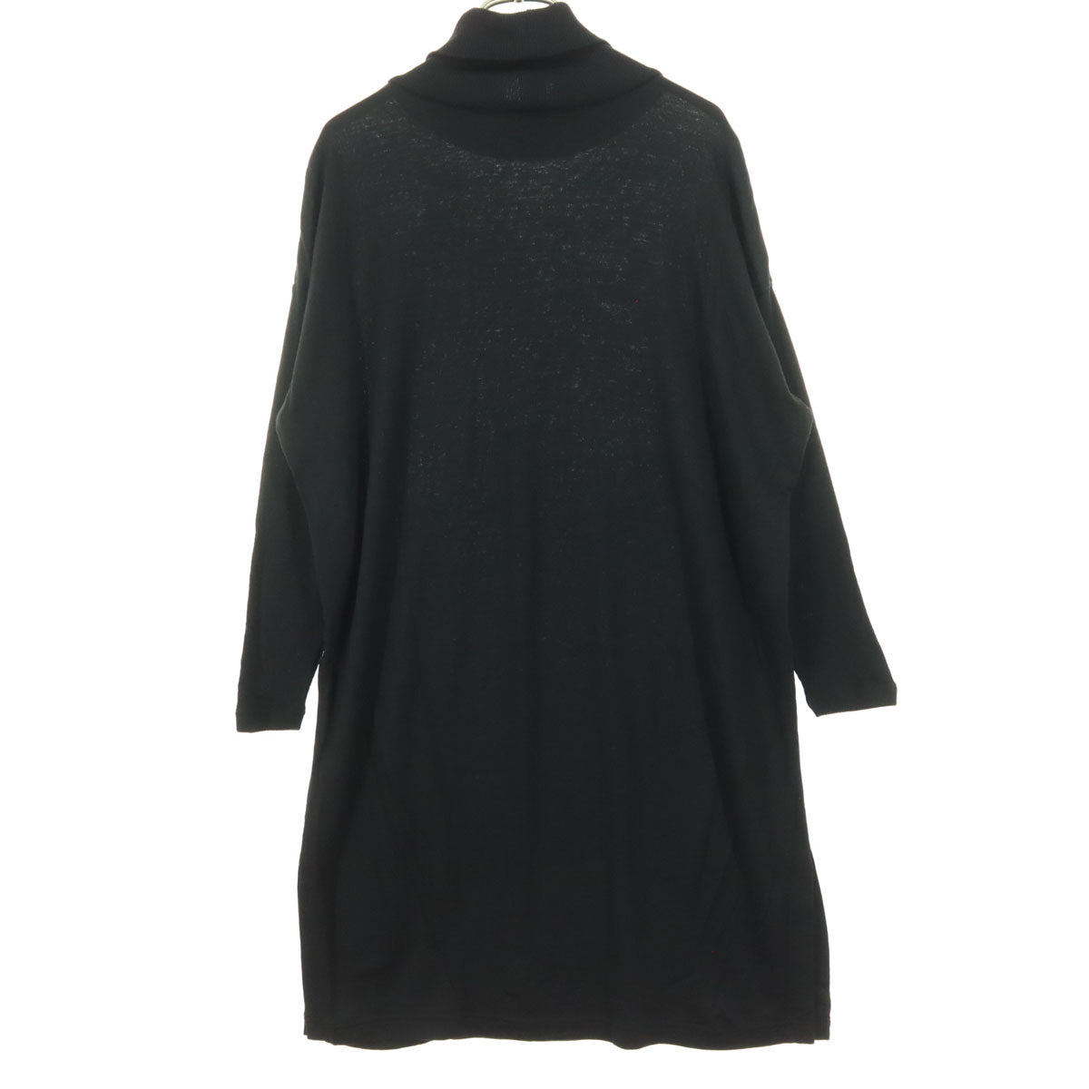 美品 Sarahwear サラウェア 日本製 長袖 タートルネック 膝丈ワンピース ブラック レディース