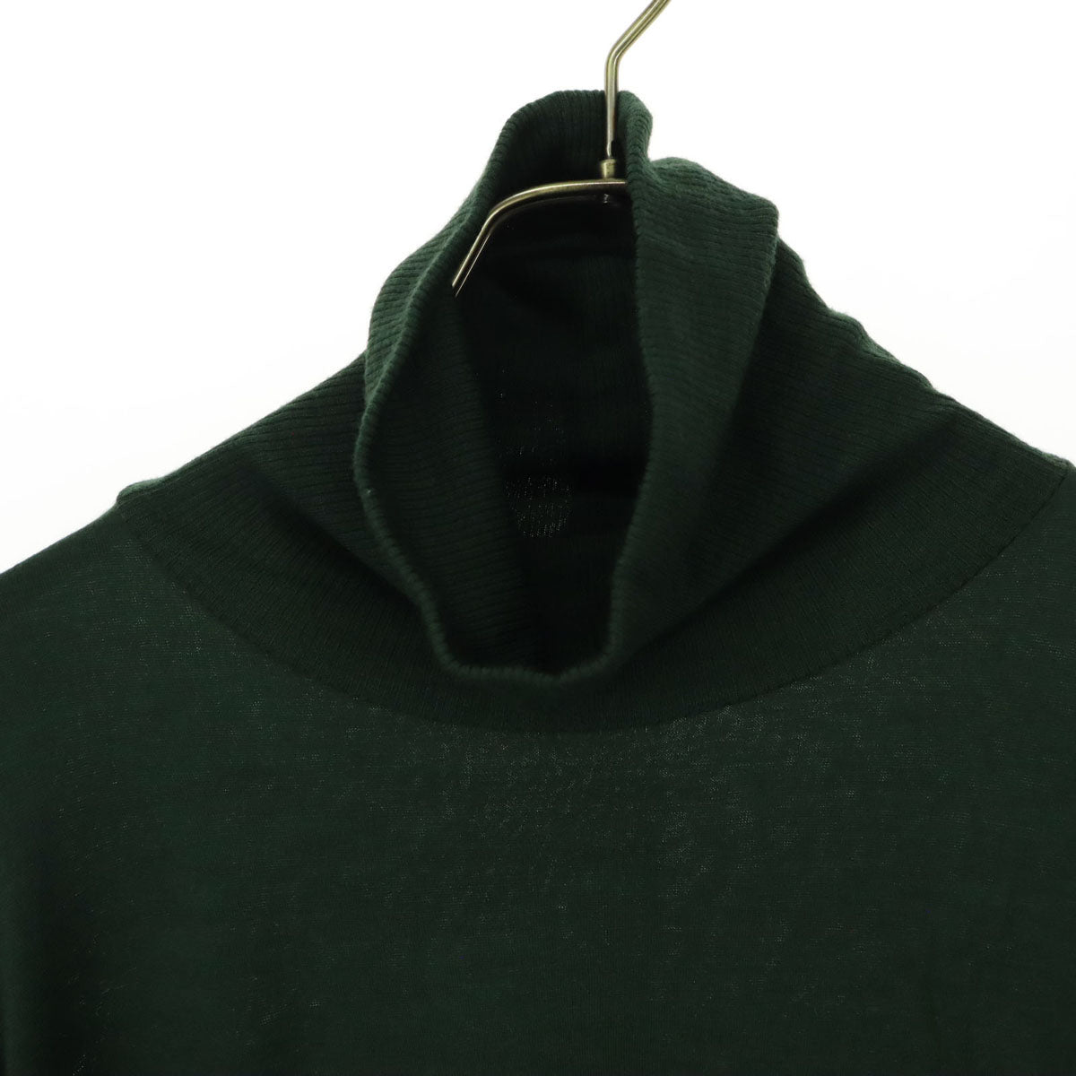 美品 Sarahwear サラウェア 日本製 長袖 タートルネック 膝丈ワンピース グリーン レディース