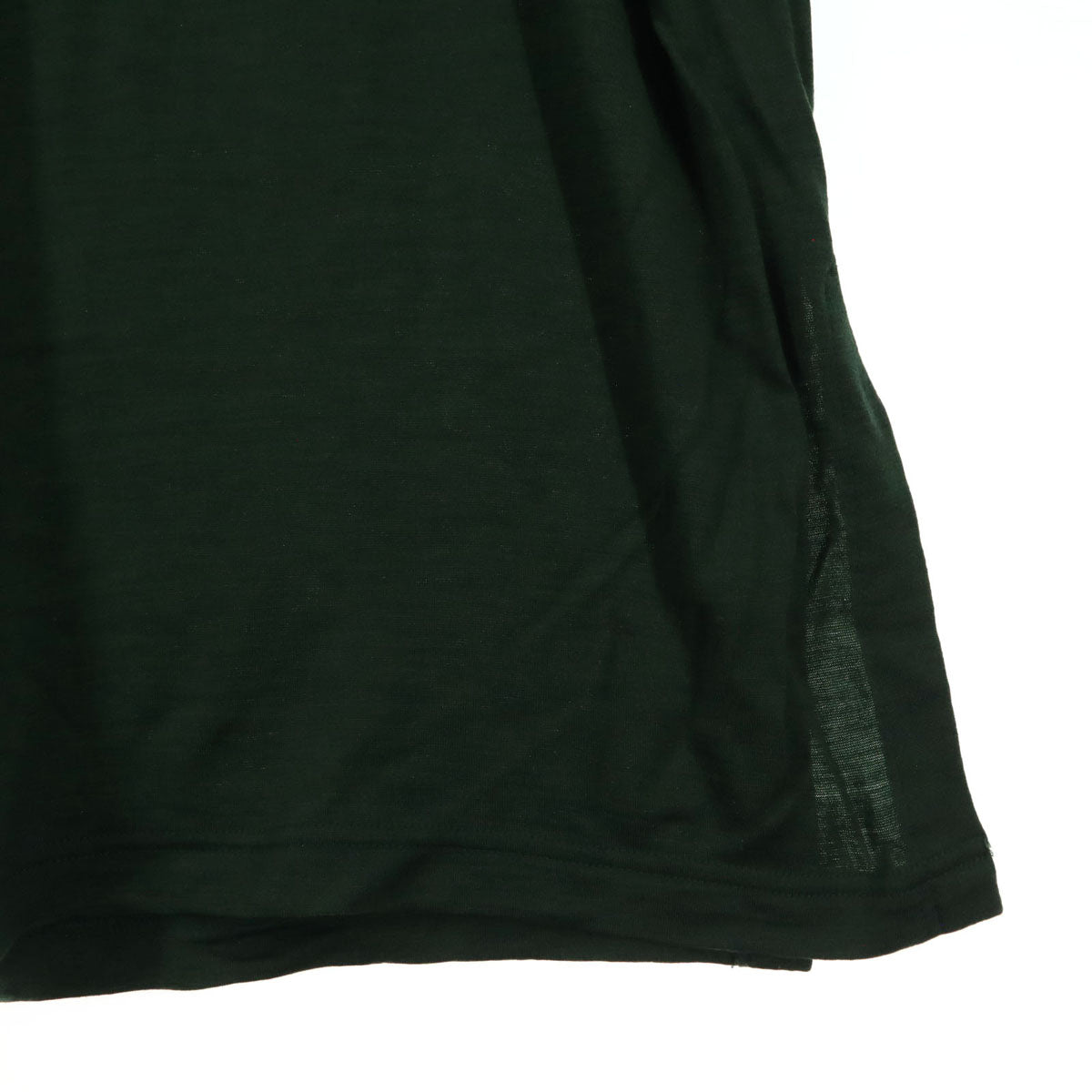 美品 Sarahwear サラウェア 日本製 長袖 タートルネック 膝丈ワンピース グリーン レディース