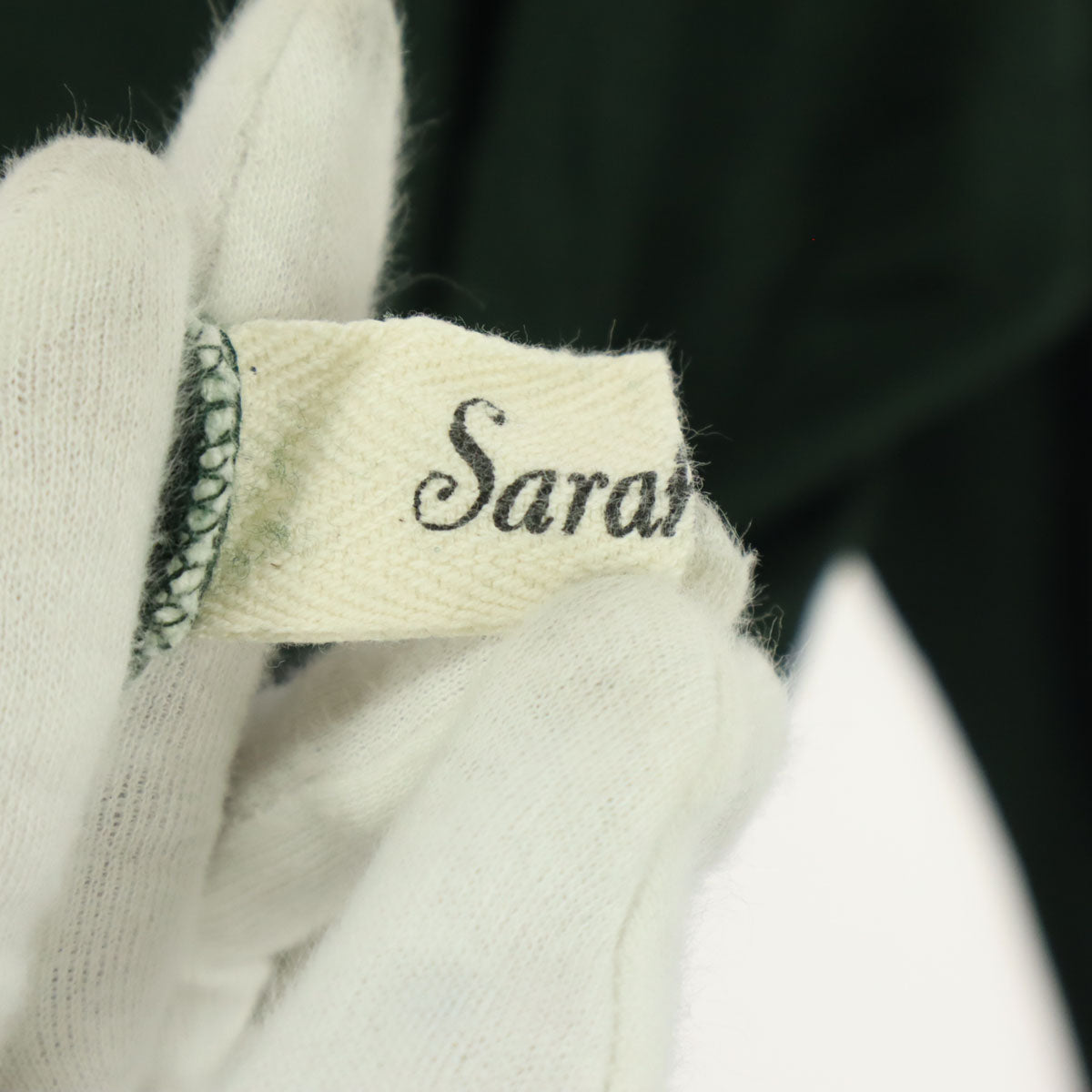 美品 Sarahwear サラウェア 日本製 長袖 タートルネック 膝丈ワンピース グリーン レディース