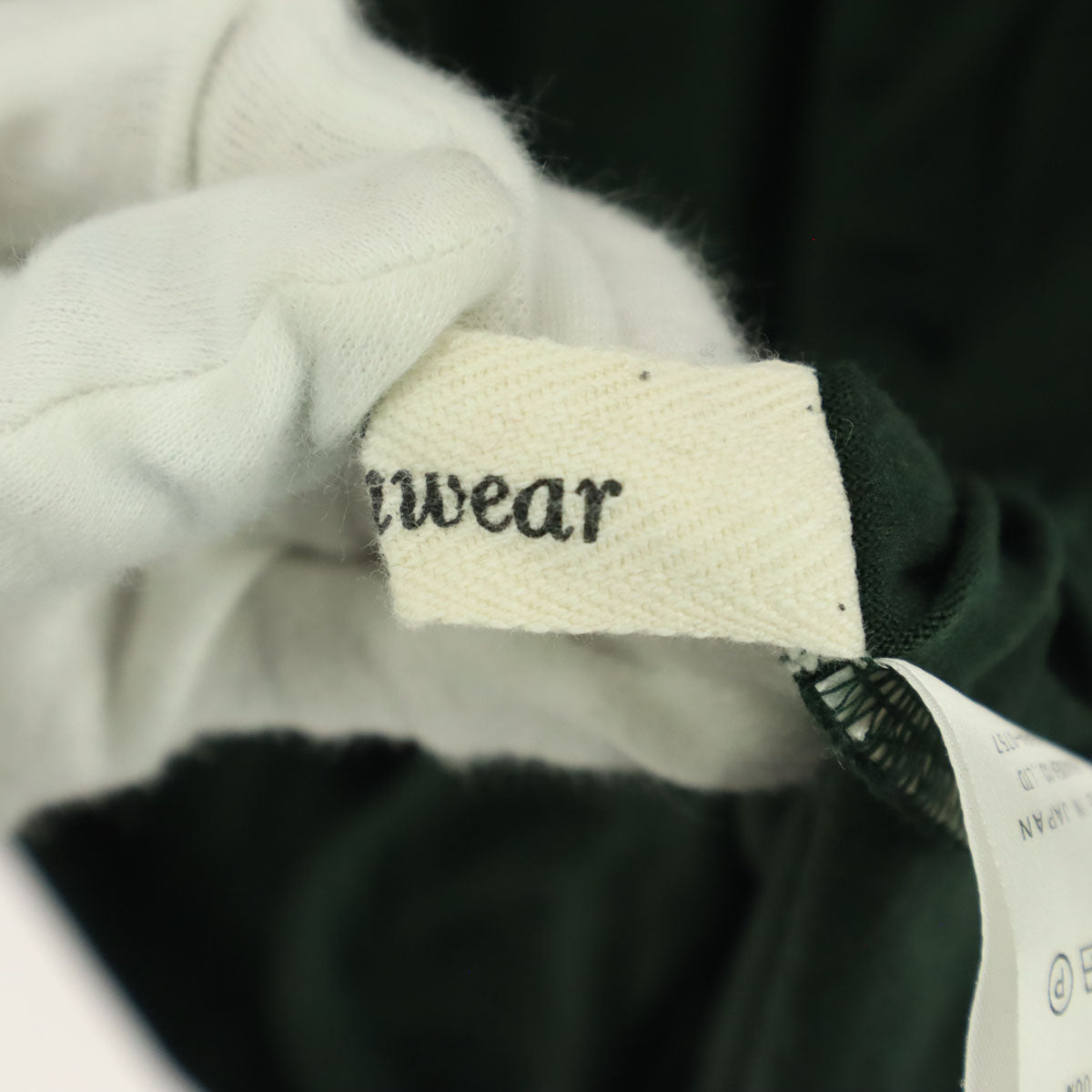 美品 Sarahwear サラウェア 日本製 長袖 タートルネック 膝丈ワンピース グリーン レディース