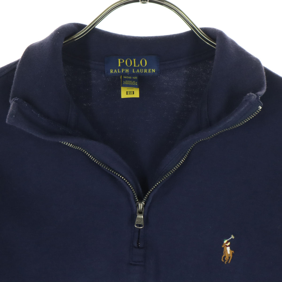 POLO RALPH LAUREN ポロラルフローレン ワンポイントロゴ 長袖 ハーフジップ Tシャツ M ネイビー ロンT キッズ