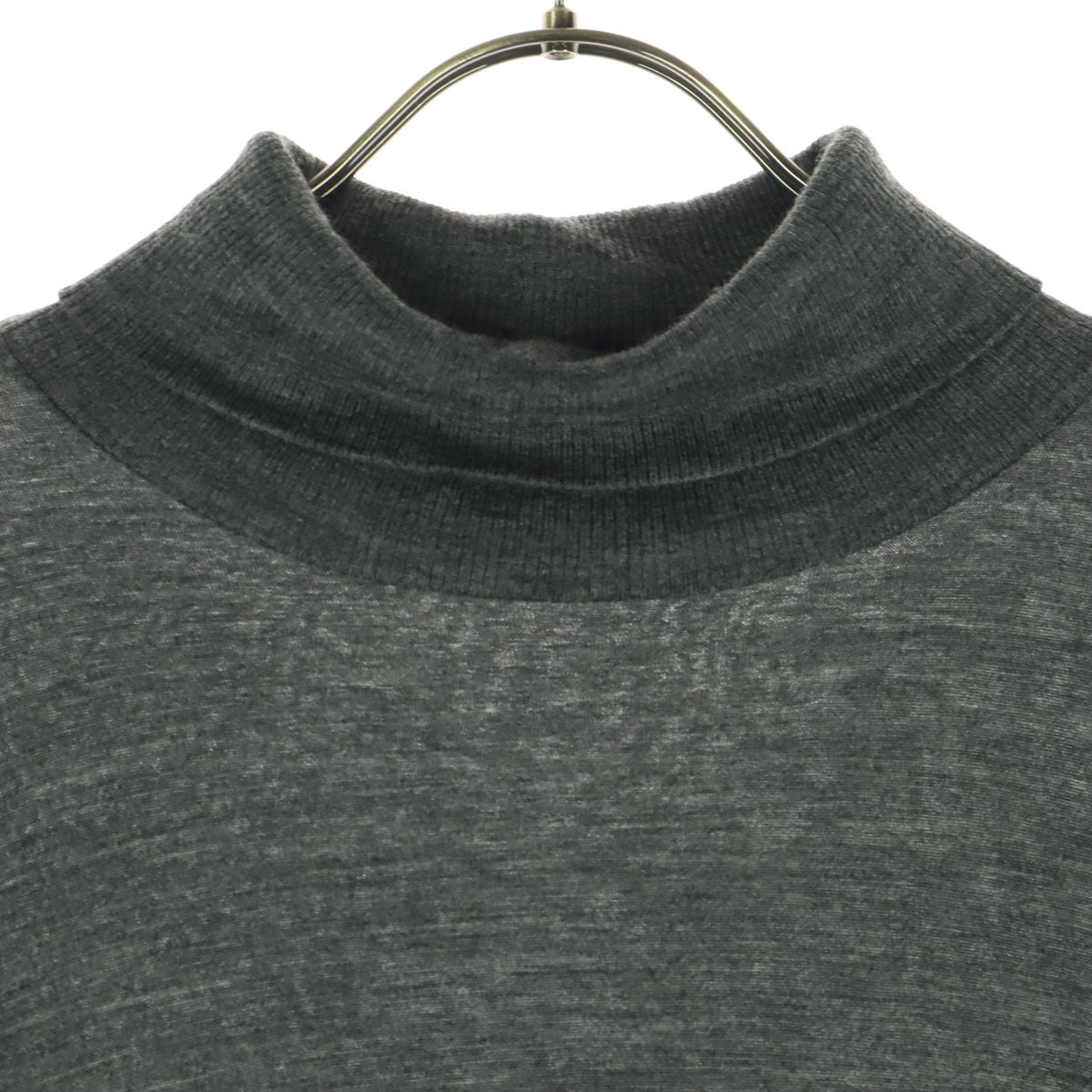 美品 Sarahwear サラウェア 長袖 タートルネック 膝丈ワンピース グレー レディース