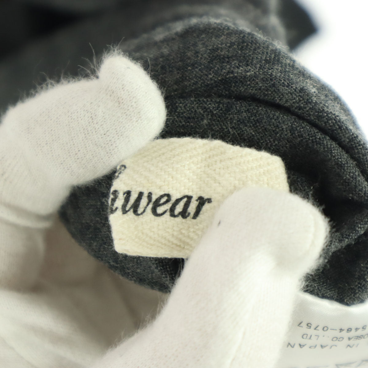 美品 Sarahwear サラウェア 長袖 タートルネック 膝丈ワンピース グレー レディース