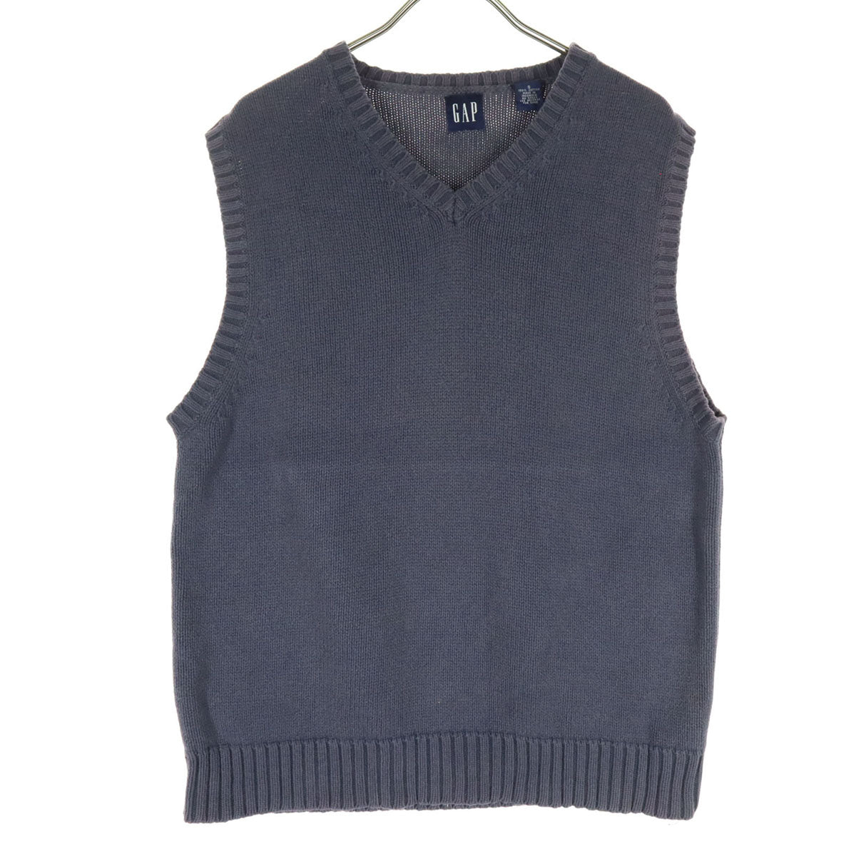 GAP ギャップ 90s オールド ノースリーブ Vネック コットン ニットベスト S グレー メンズ
