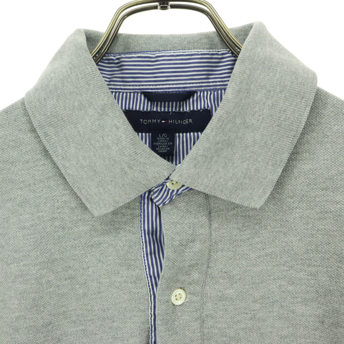 TOMMY HILFIGER トミーヒルフィガー 半袖 ポロシャツ L グレー メンズ