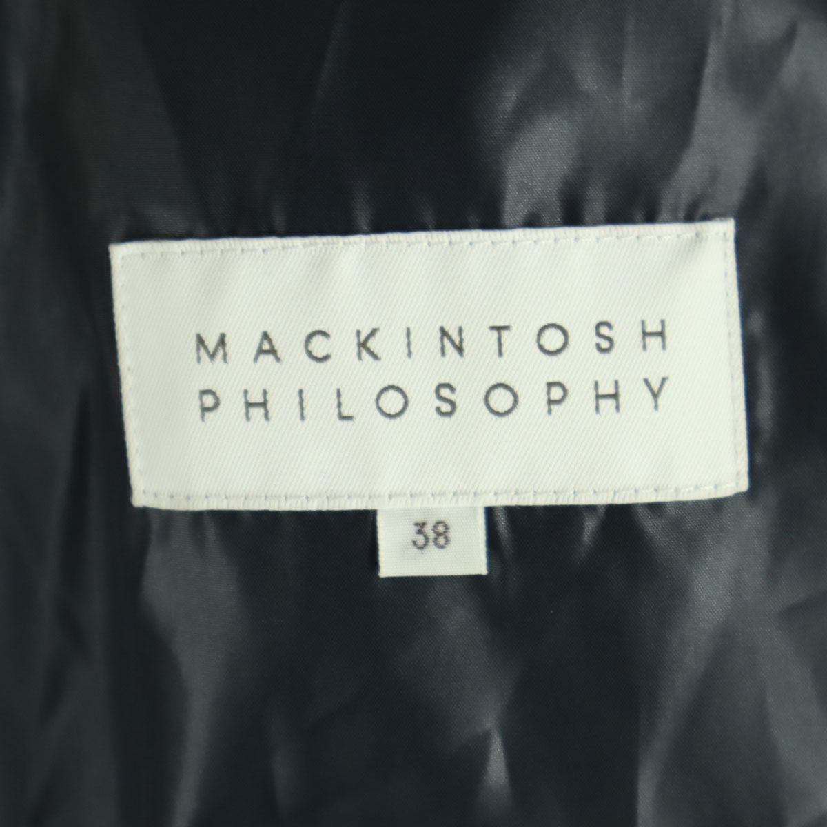 美品 MACKINTOSH PHILOSOPHY マッキントッシュフィロソフィー 長袖 ロングコート 38 ネイビー レディース