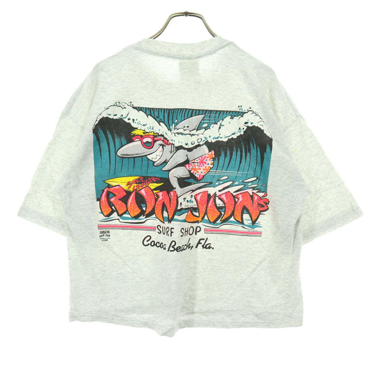 美品 RON JON SURF SHOP ロン・ジョン・サーフショップ 90s オールド USA製 半袖 オリジナル Tシャツ M ホワイト系 レディース