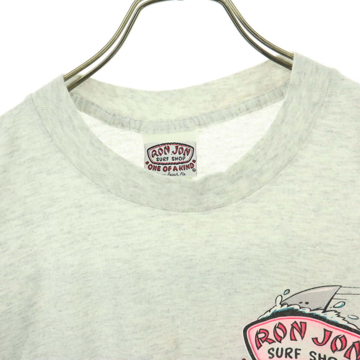 美品 RON JON SURF SHOP ロン・ジョン・サーフショップ 90s オールド USA製 半袖 オリジナル Tシャツ M ホワイト系 レディース