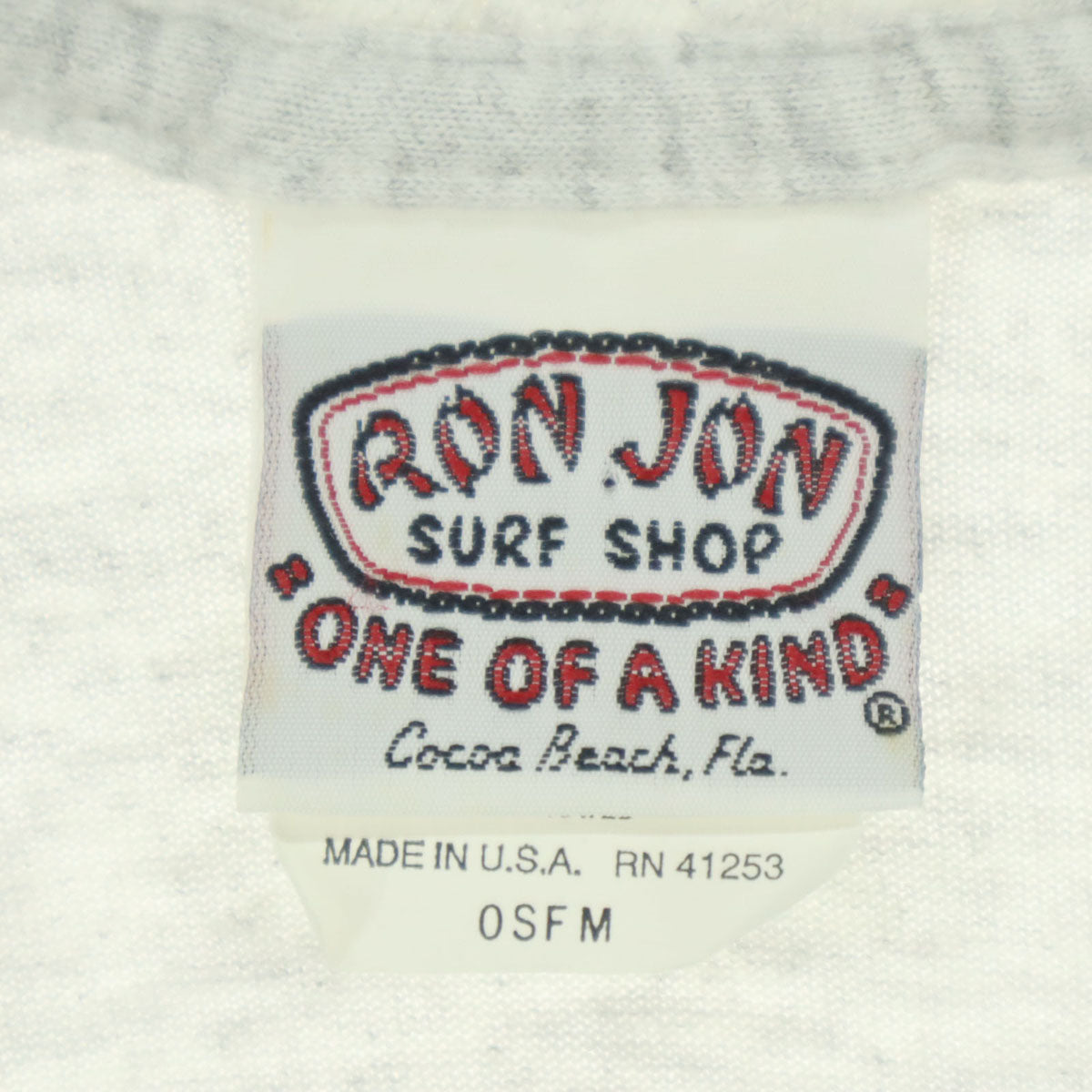 美品 RON JON SURF SHOP ロン・ジョン・サーフショップ 90s オールド USA製 半袖 オリジナル Tシャツ M ホワイト系 レディース
