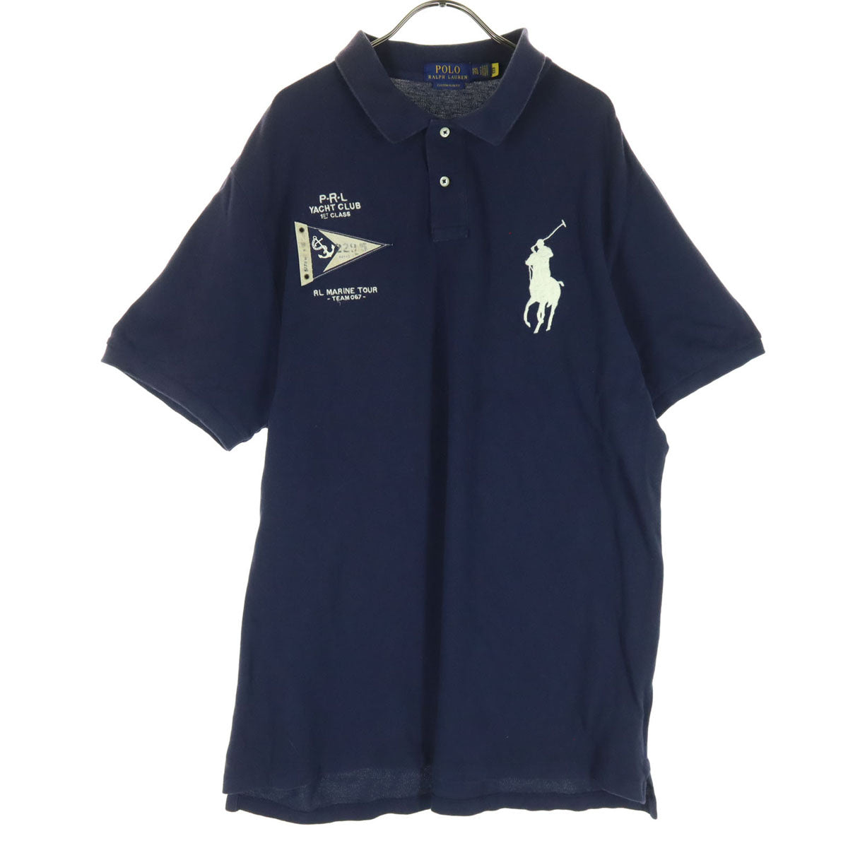 POLO RALPH LAUREN ポロラルフローレン ワンポイントロゴ 半袖 ポロシャツ XXL ネイビー メンズ