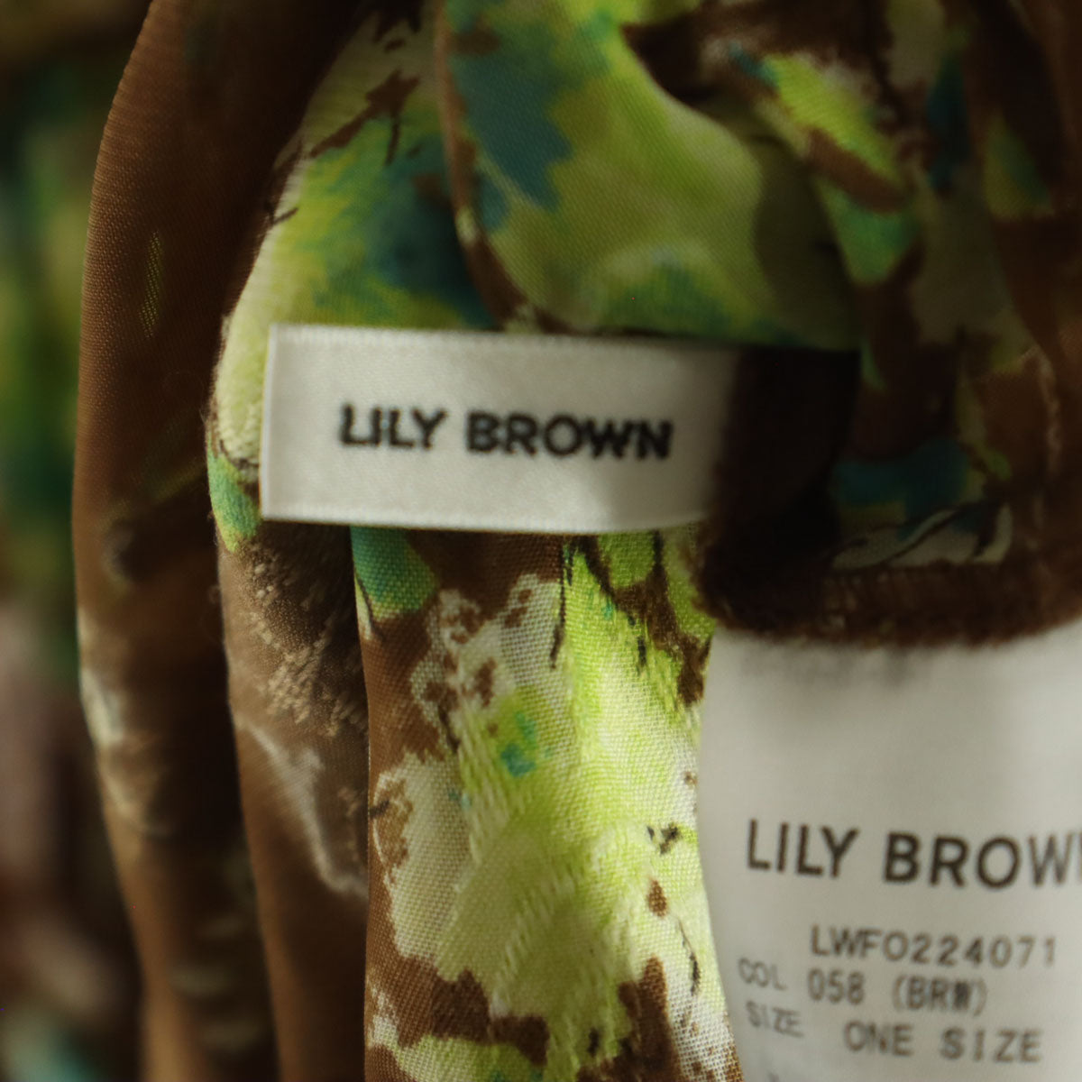 Lily Brown リリーブラウン 花柄 長袖 フリル ロングワンピース F ブラウン LWFO224071 レディース